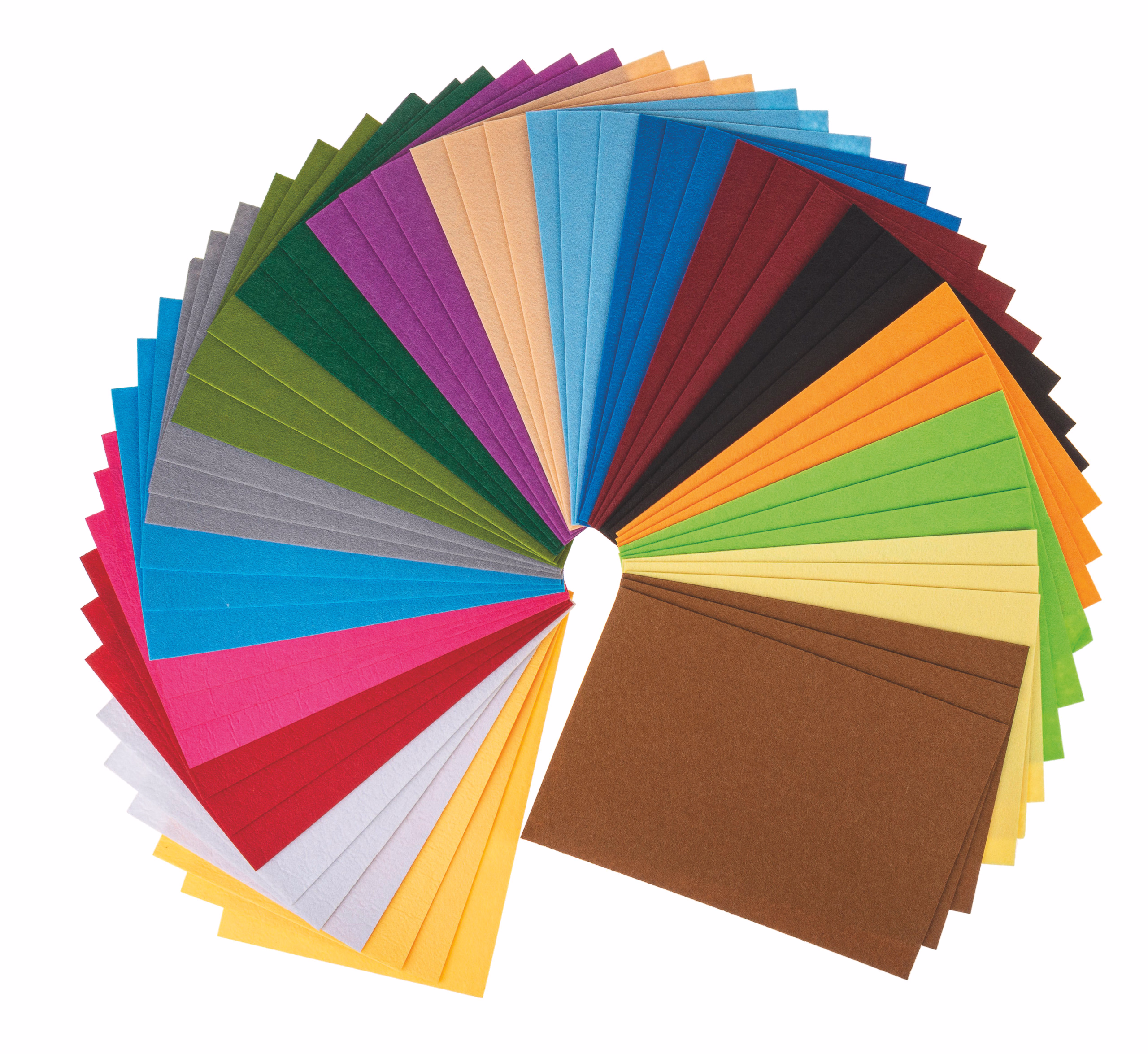 Bastelfilz, 54 Platten, 18 Farben (2x200x300 mm)