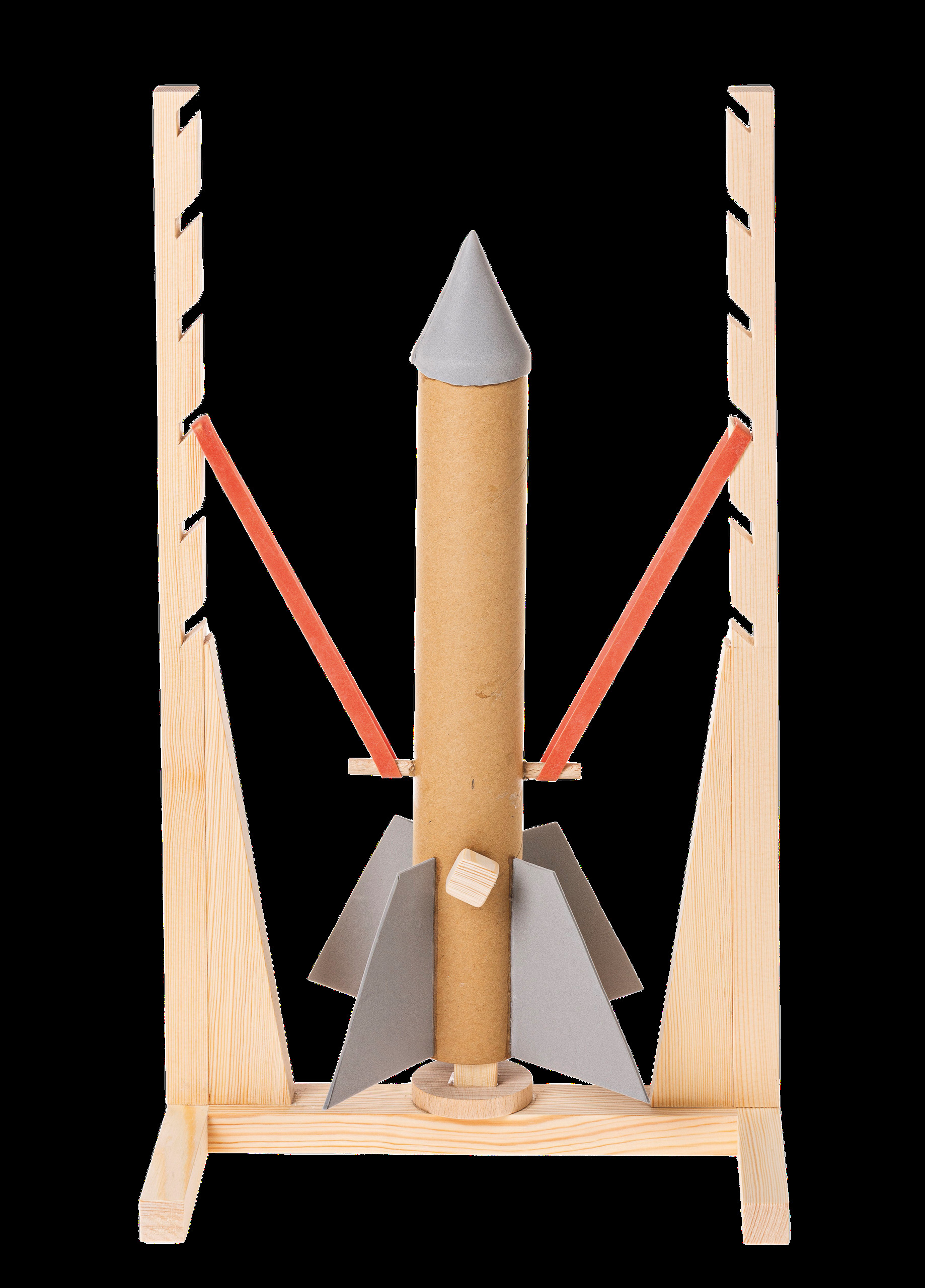 OPITEC Rakete mit Gummimotor und Startrampe