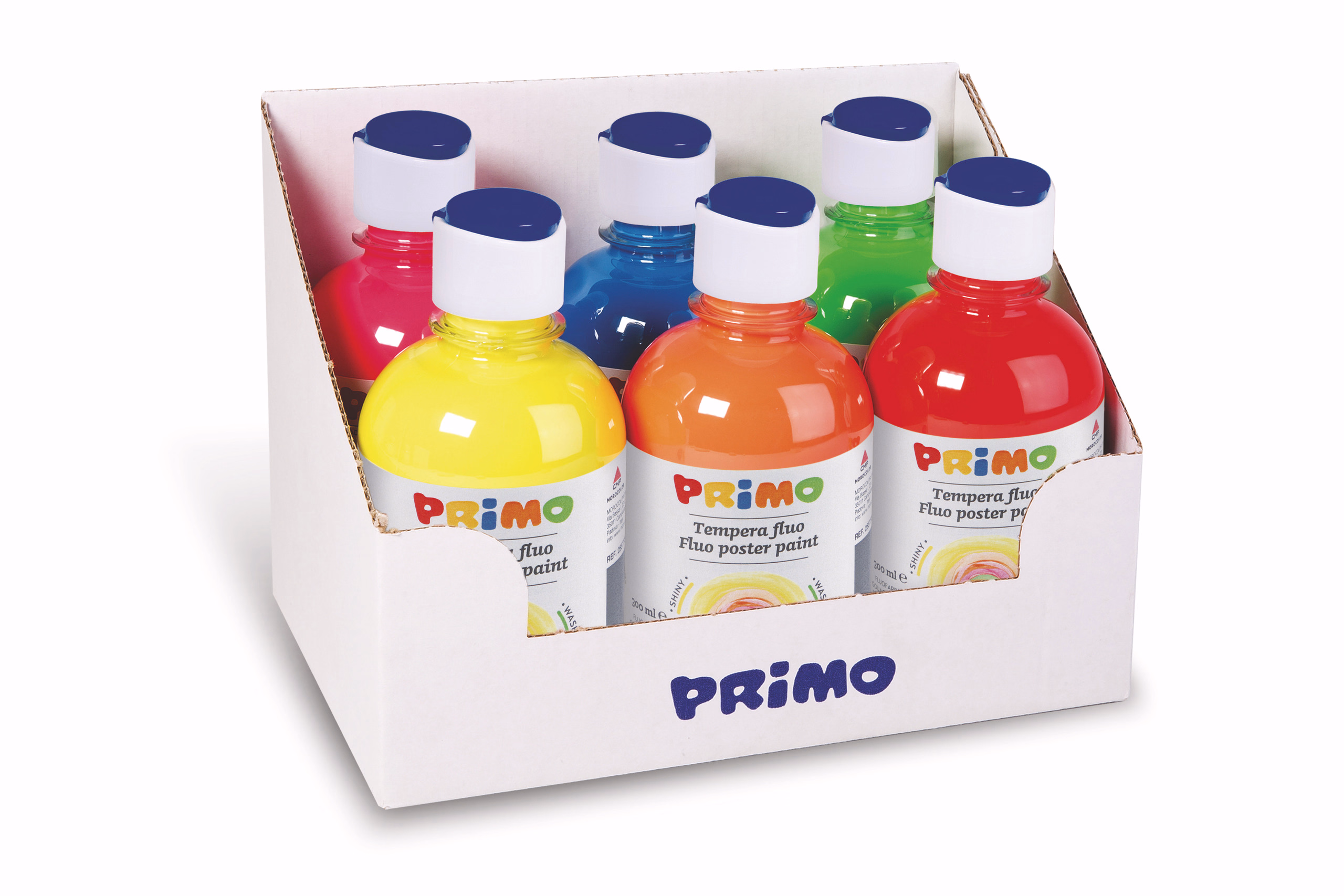 Primo schoolverf set Fluo 6x 300 ml