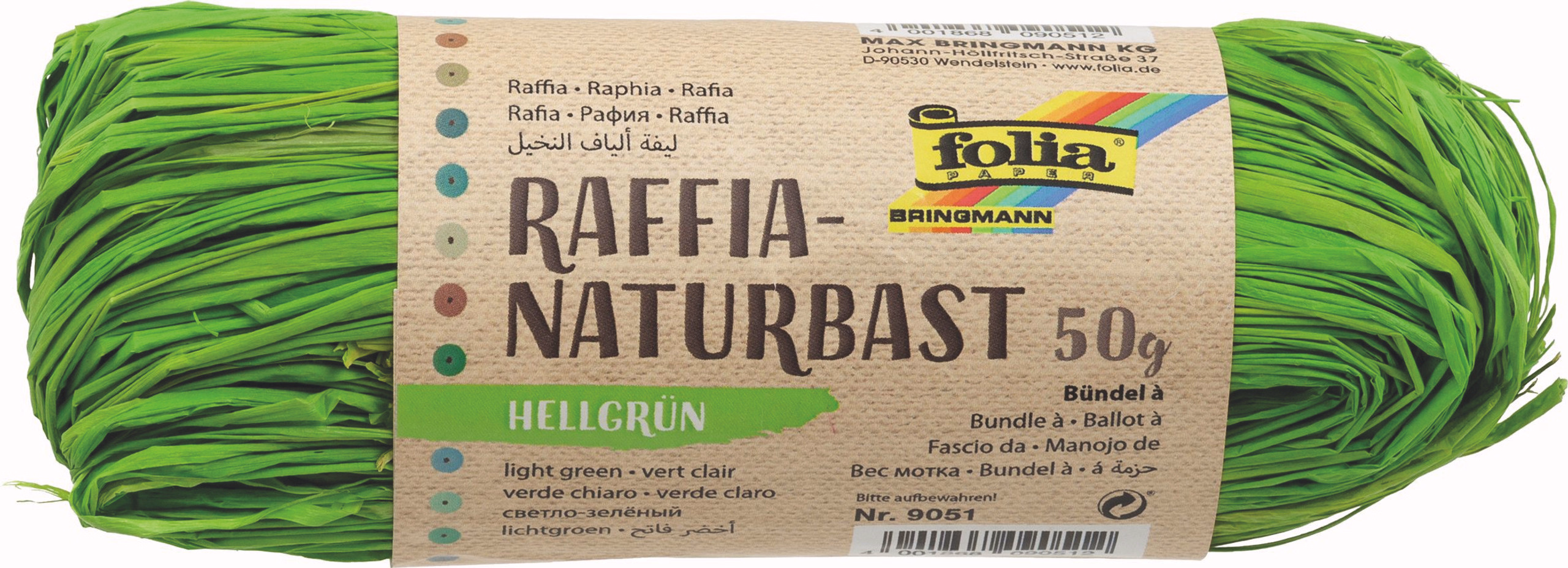 Raffia (50 g) lichtgroen