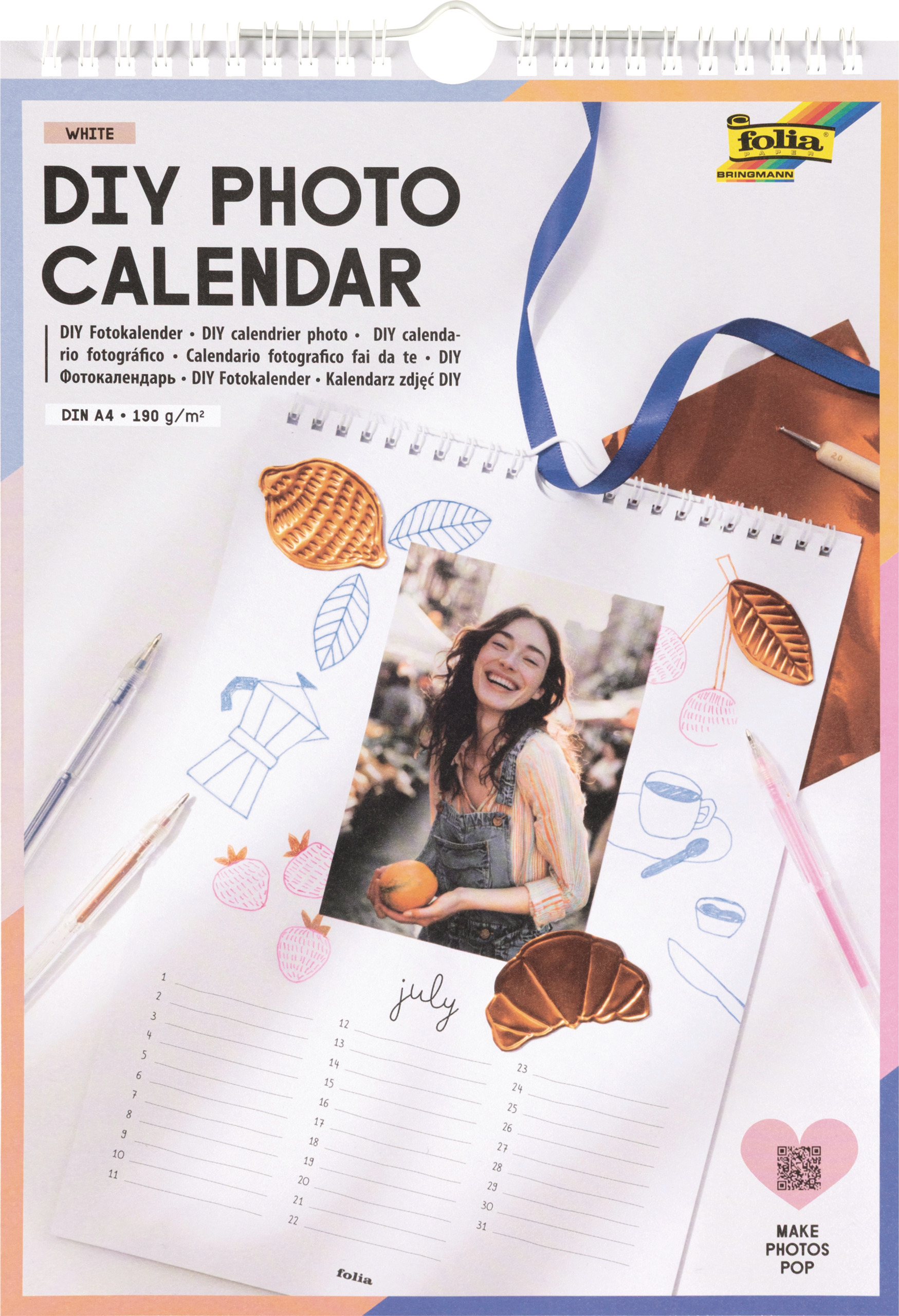 DIY Fotokalender, DIN A4, weiß