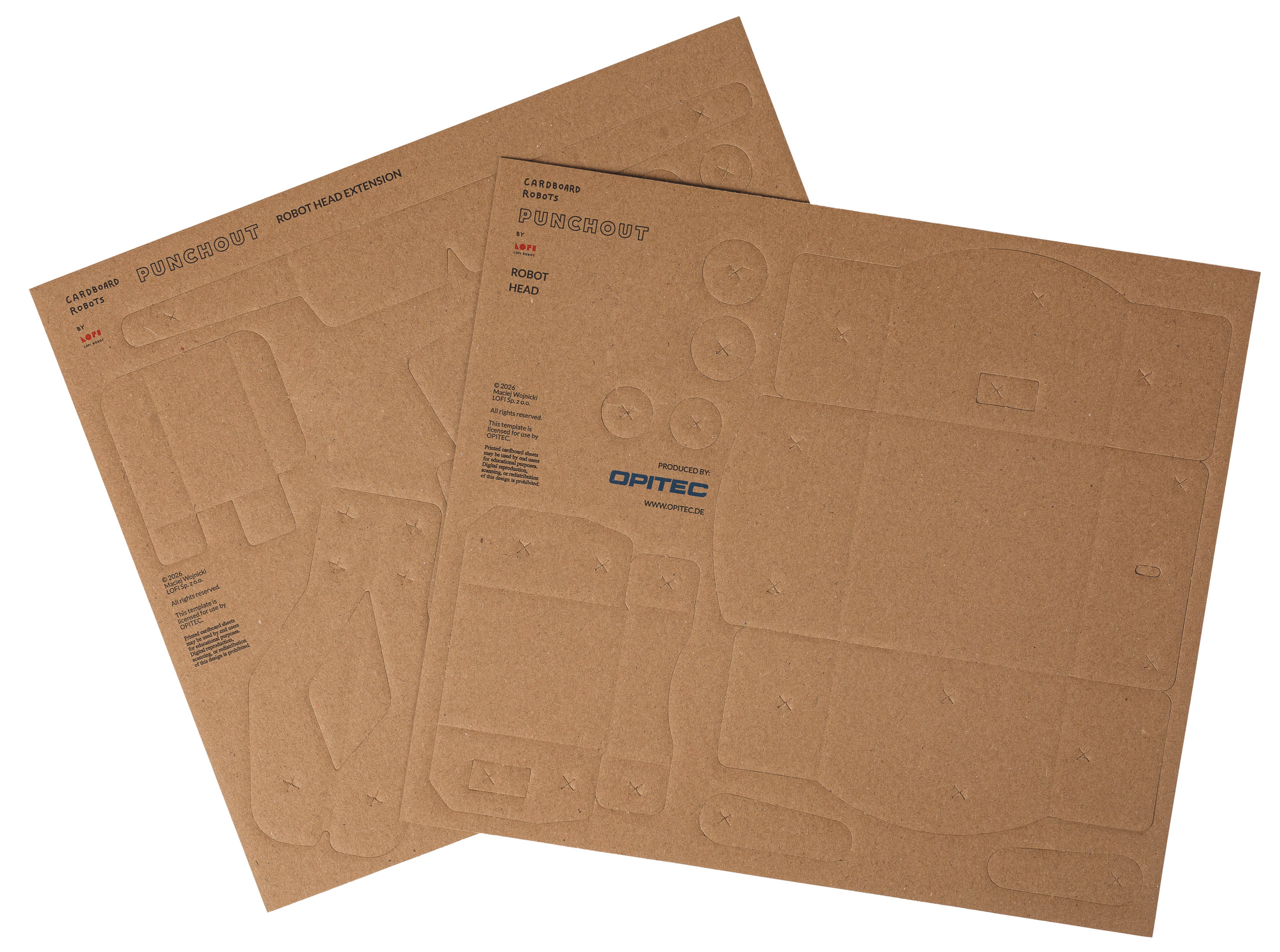 Juego de plantillas de Cardboard Robot: Hungrybot / Sleepybot con ampliación