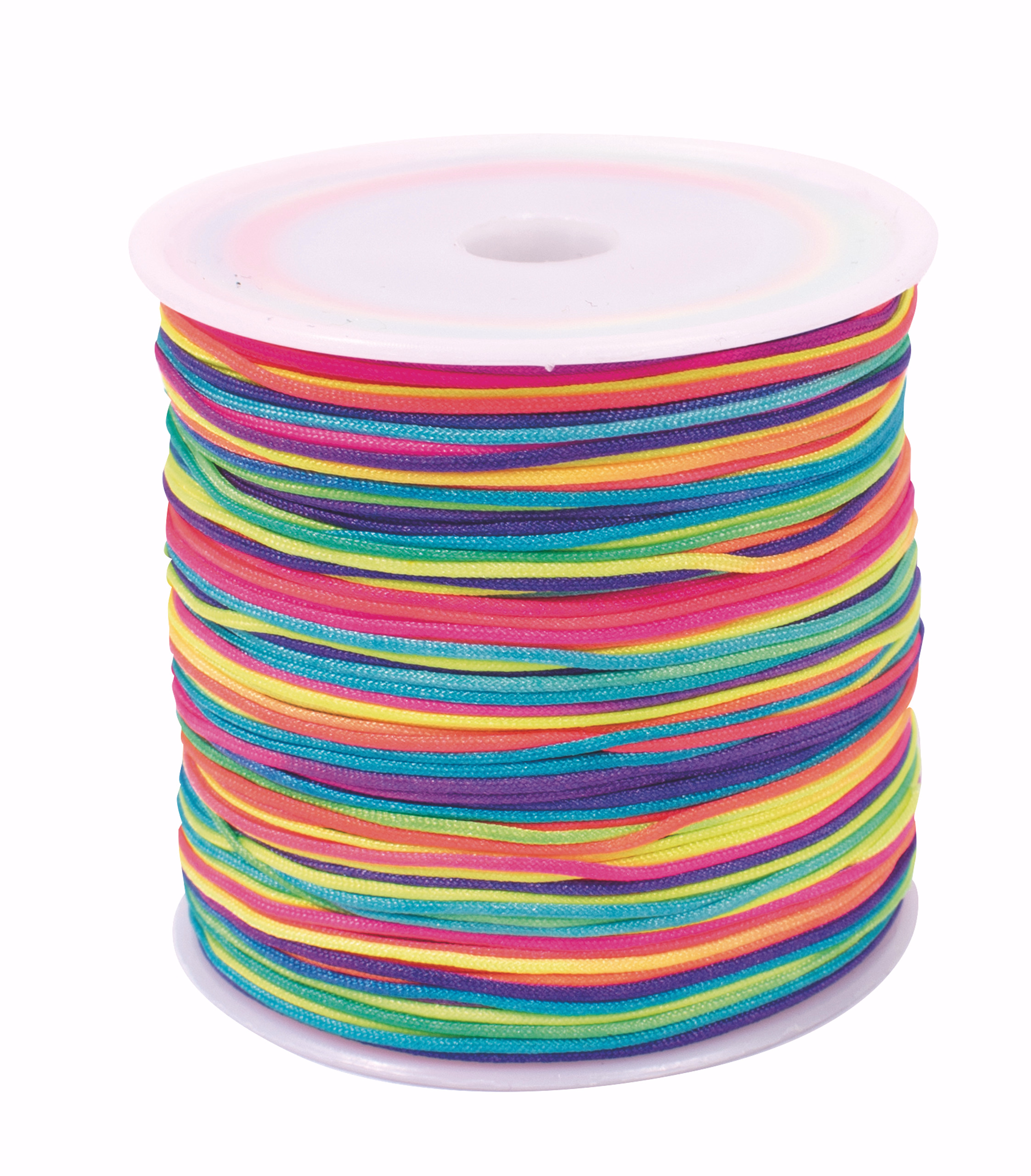 Bastelkordel, 100 m neon regenbogenfarben (1 mm)