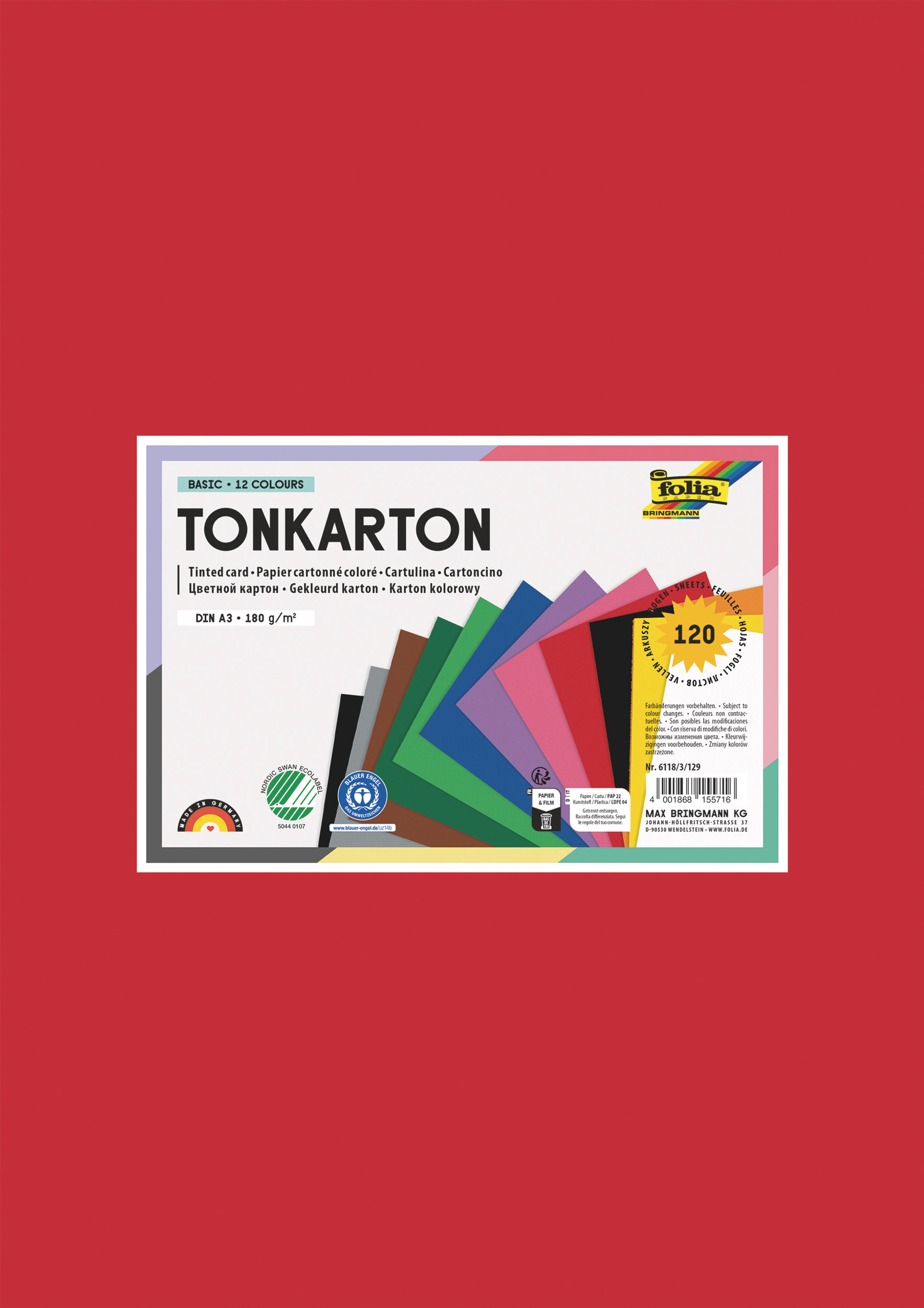 Tonkarton, 180g/qm DIN A3