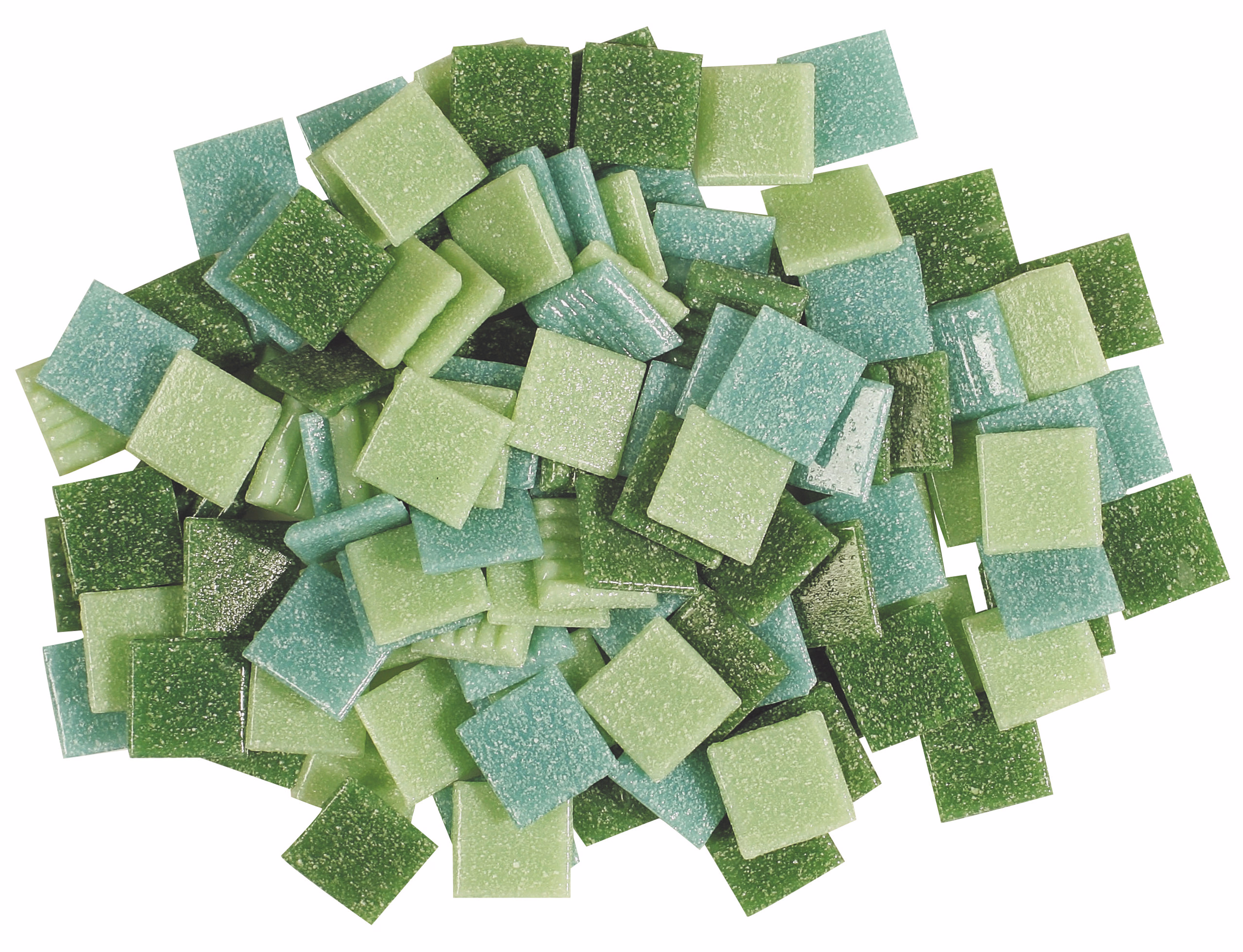 Mosaik-Glassteine, 200 g grün-mix (10 x 10 mm)