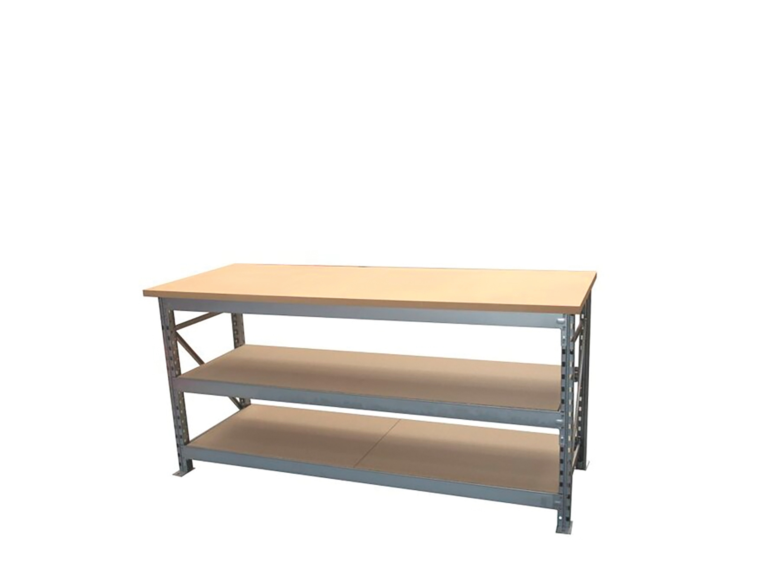 Werktafel met MDF topblad 195 cm, 3 niveaus