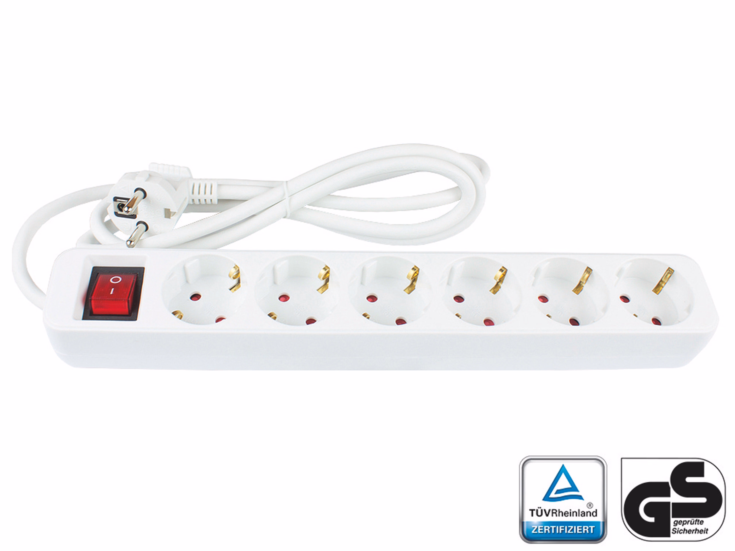 Bloc multiprises avec interrupteur, 6 prises, 1,5m