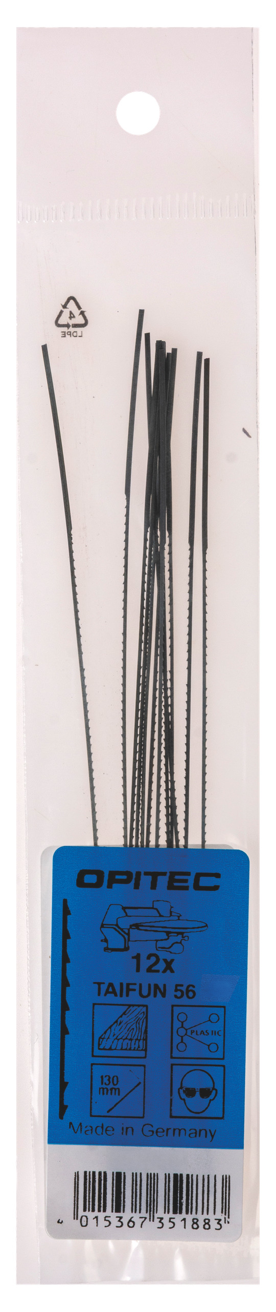 Lames de scie à chantourner à dents larges avec contre-dents, lot de 12, taille 7