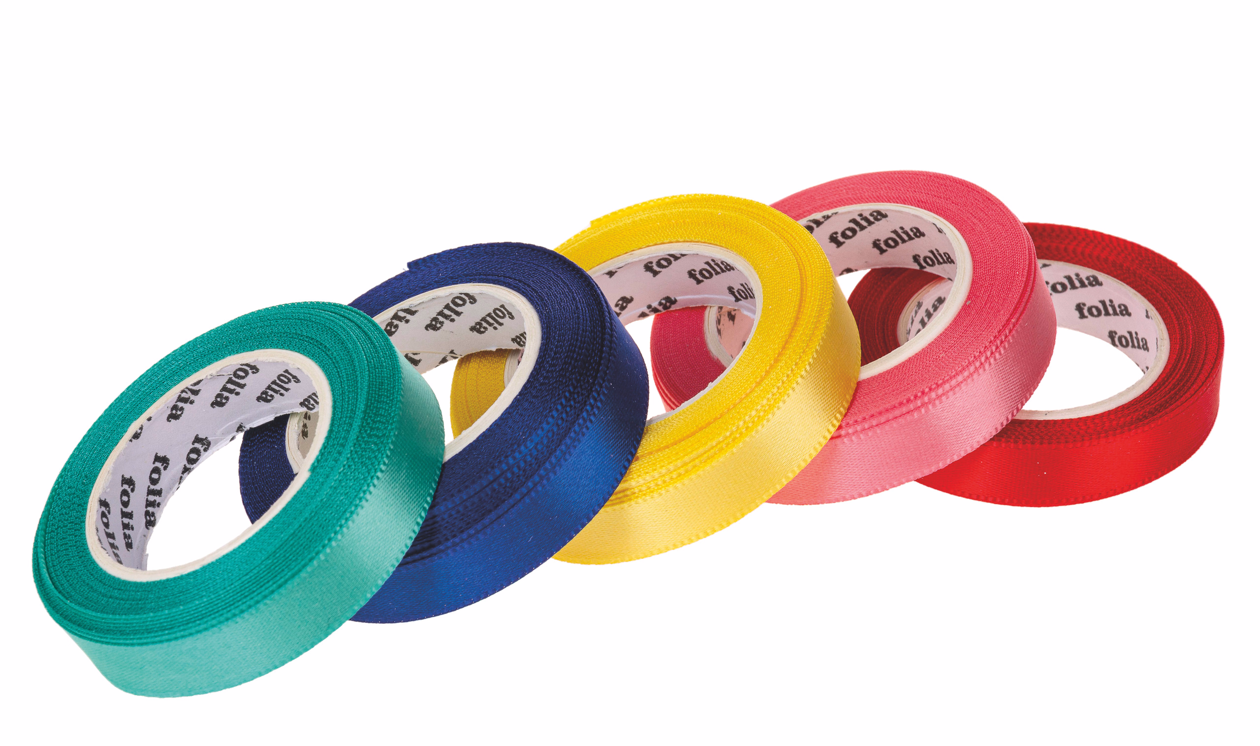 Satijn lint set rainbow (elk 4 m x 10mm) 5 stuks