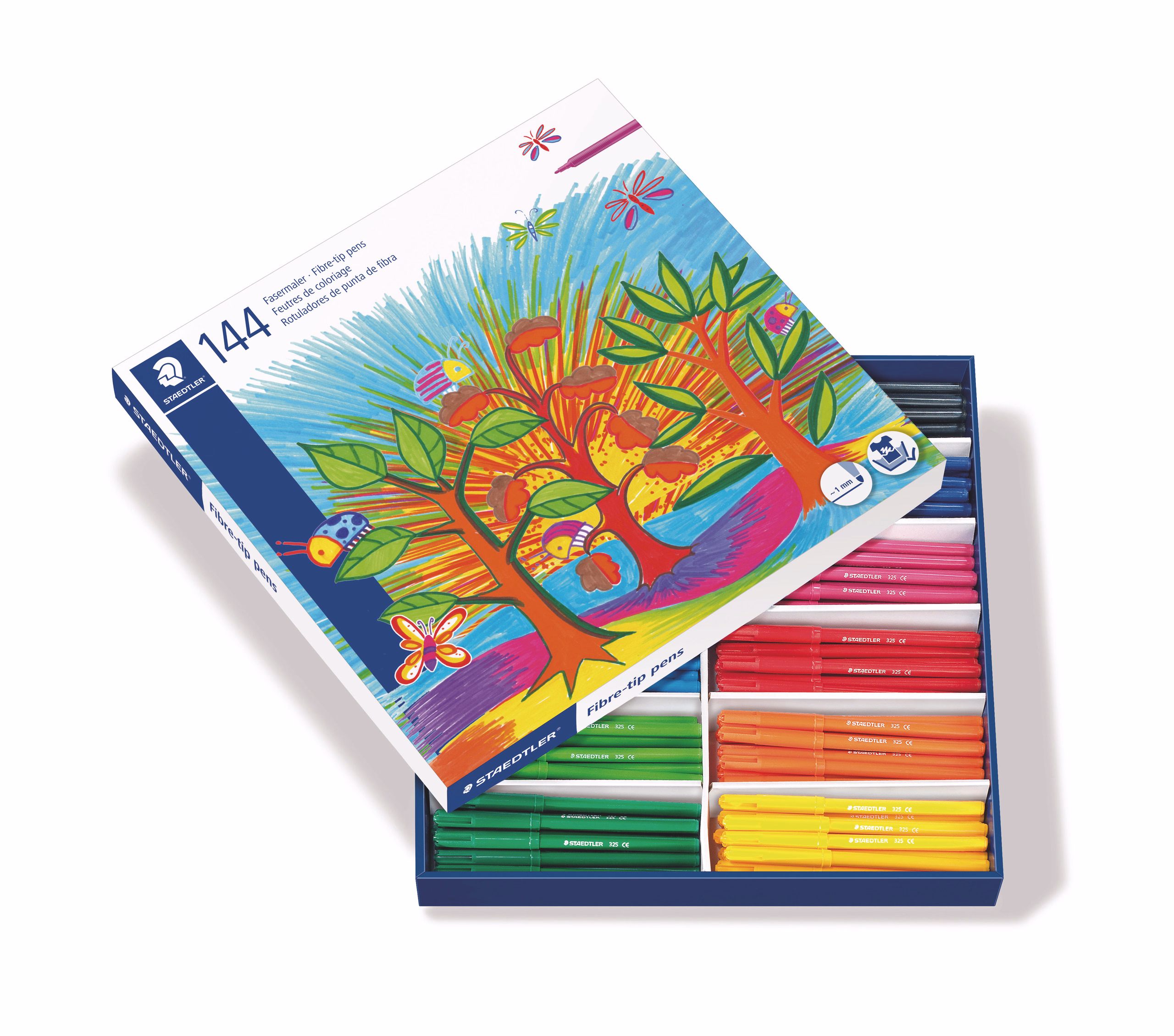 STAEDTLER Fasermaler, 144er-Set in 12 Farben