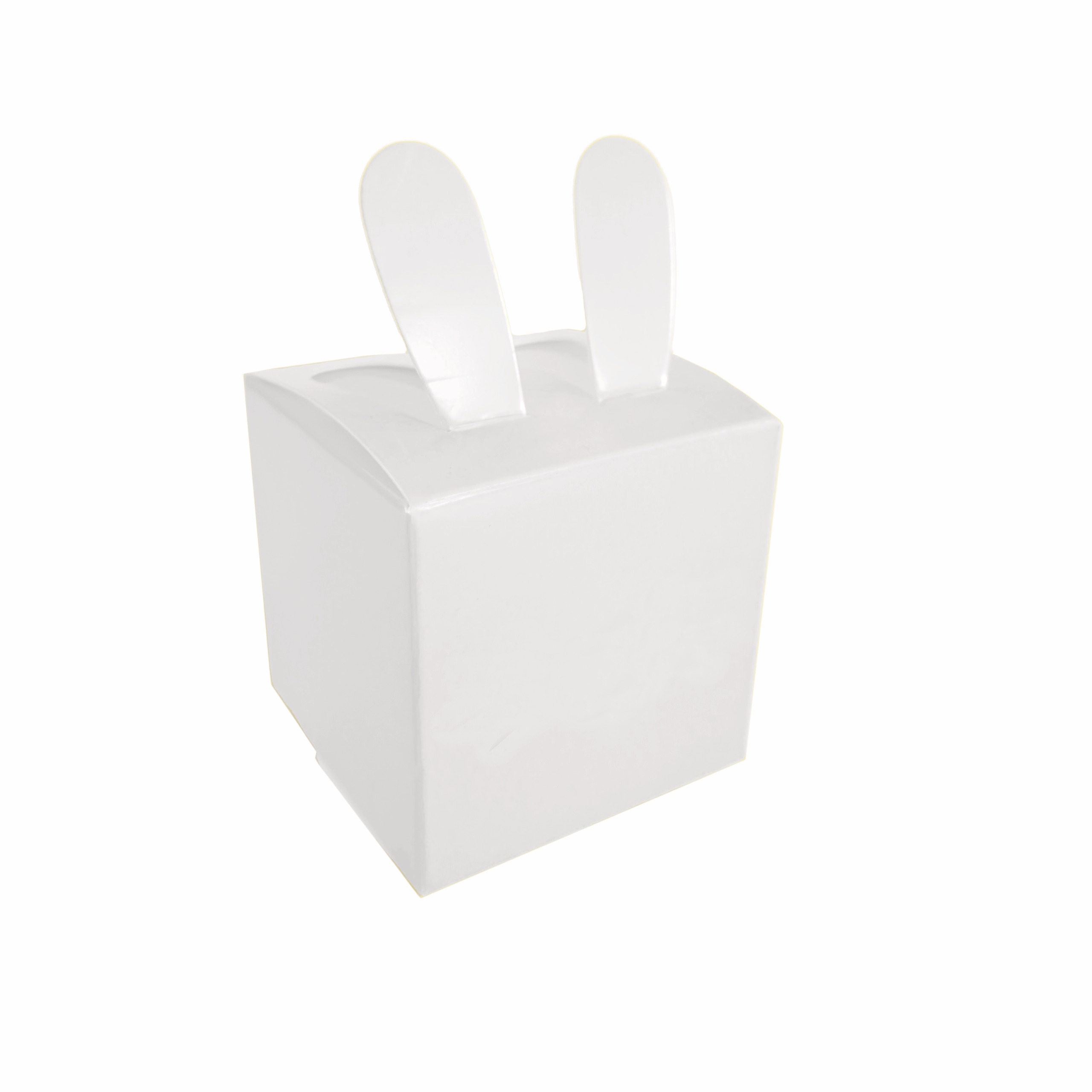 Scatola di carta coniglietto, 12 pezzi bianchi (70x70x70 mm)