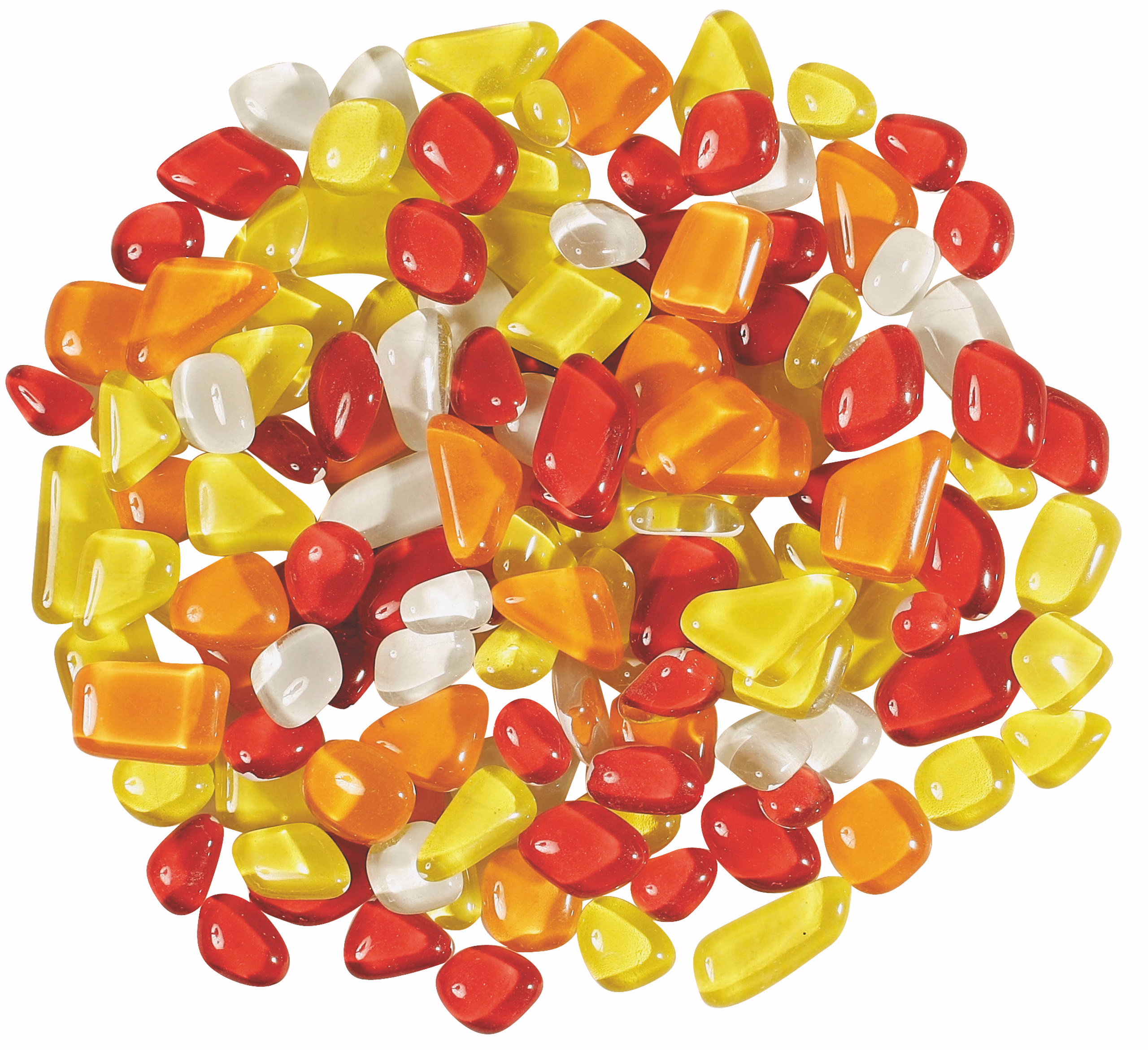 Mosaico de vidrio soft poligonal (200 g) rojos