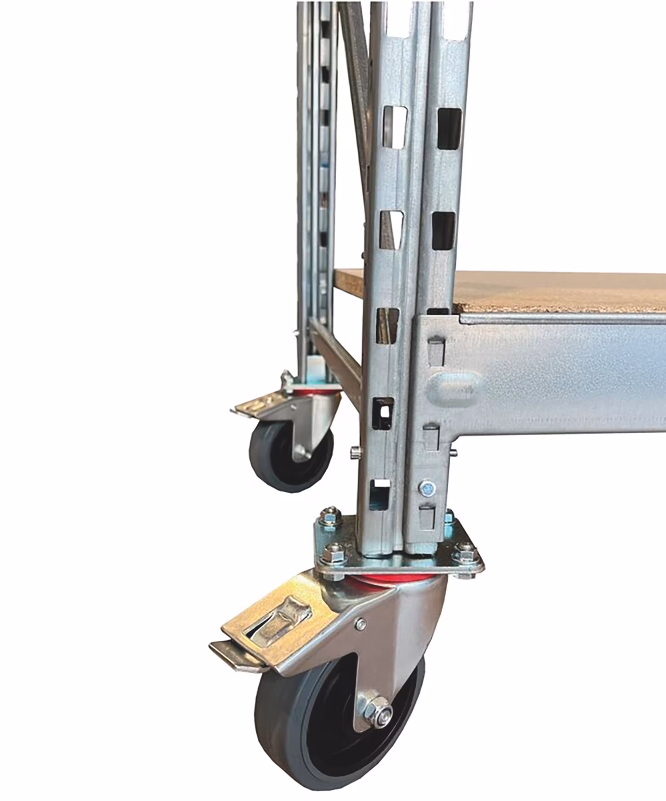 Wielenset en steunen voor robuuste werktafel