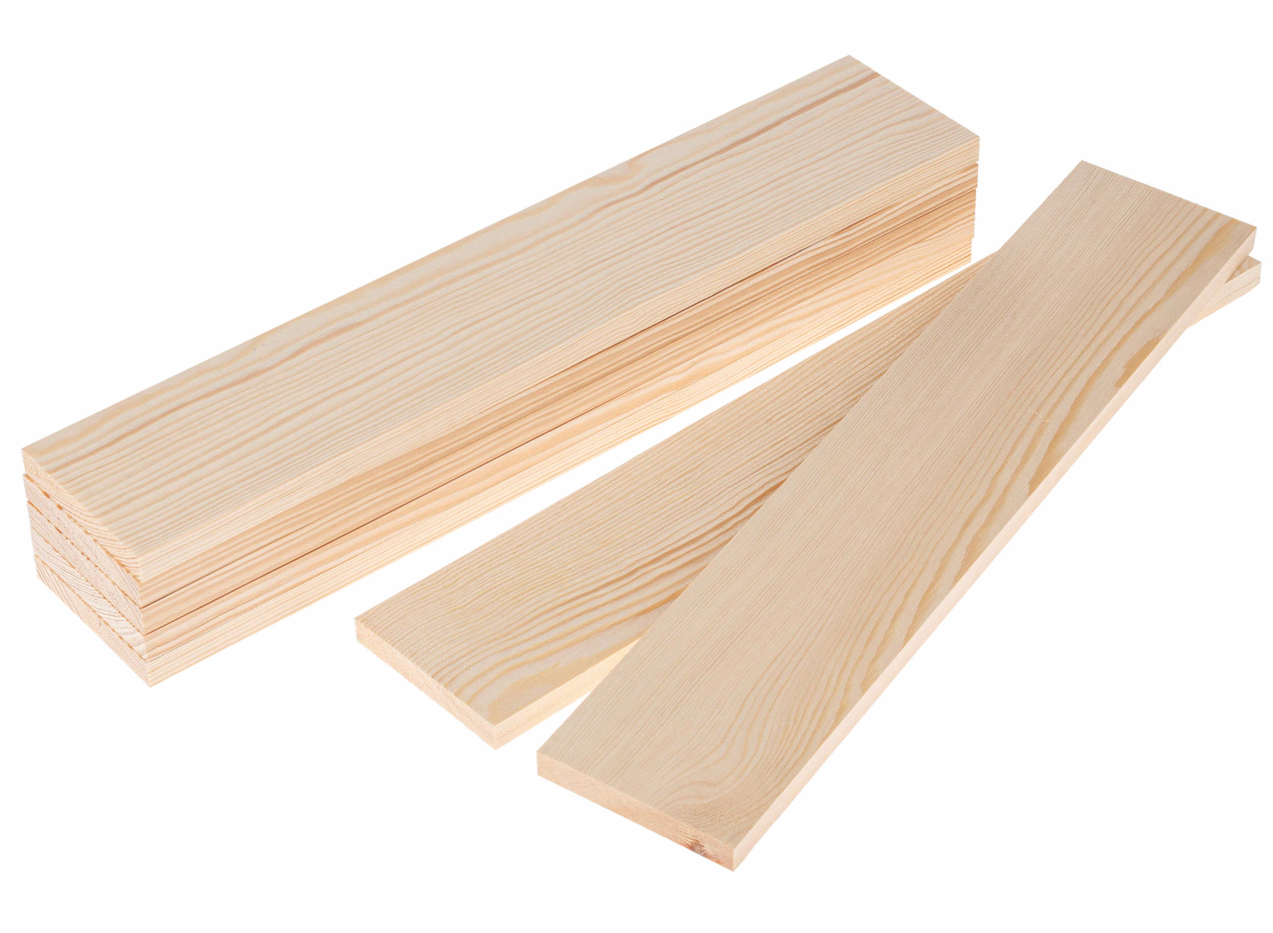 Dennenhouten plankenset 15 x 100 x 500 mm, 7 stuks