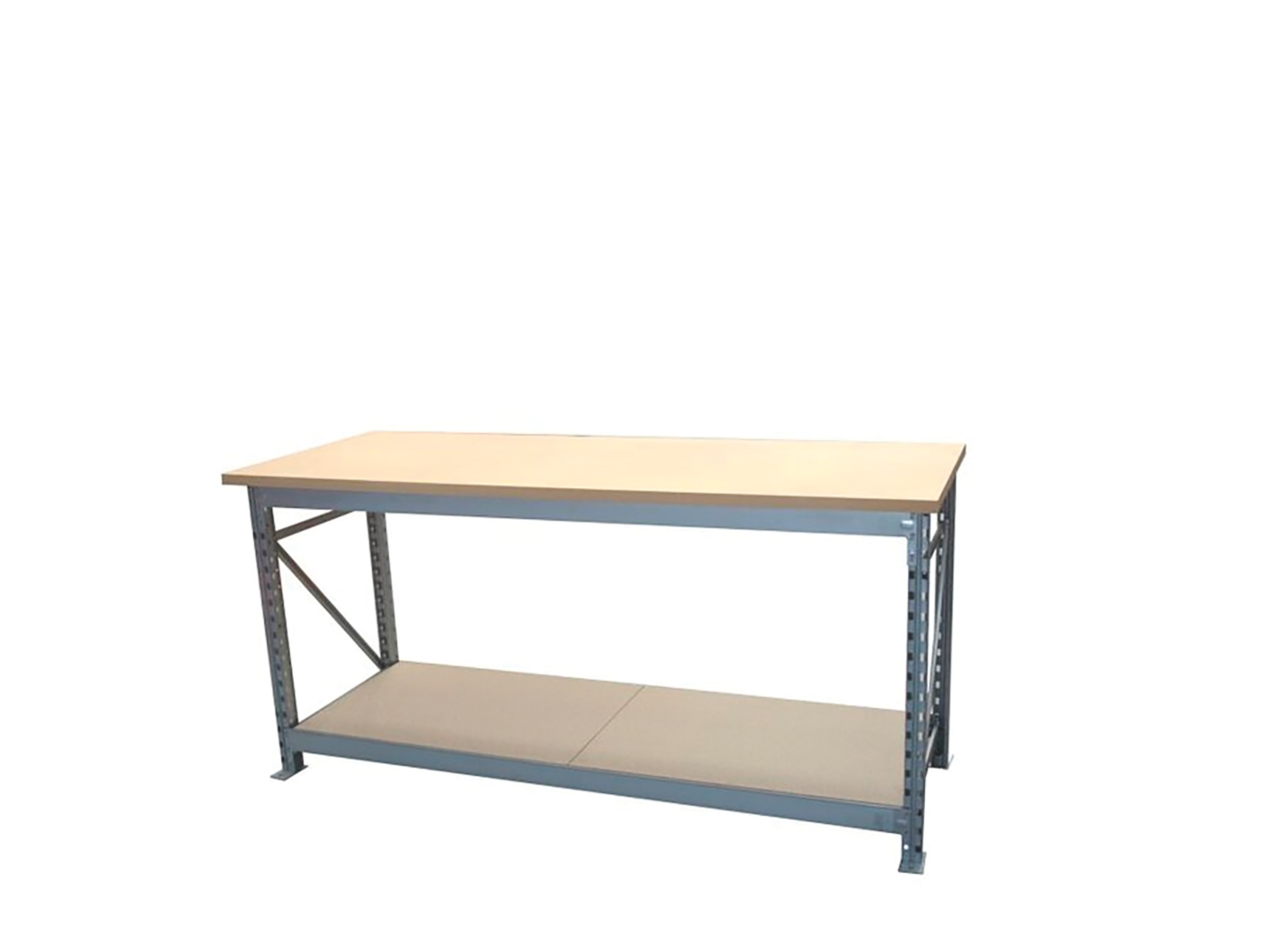 Werktafel met MDF topblad 195 cm, 2 niveaus