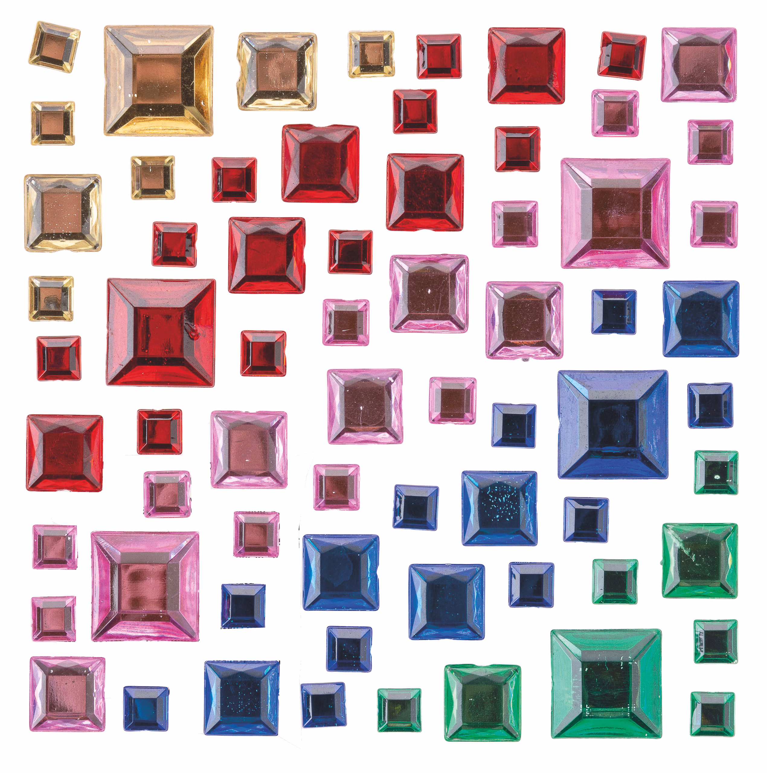 Schmucksteine Square Basic, 67 Stück selbstklebend