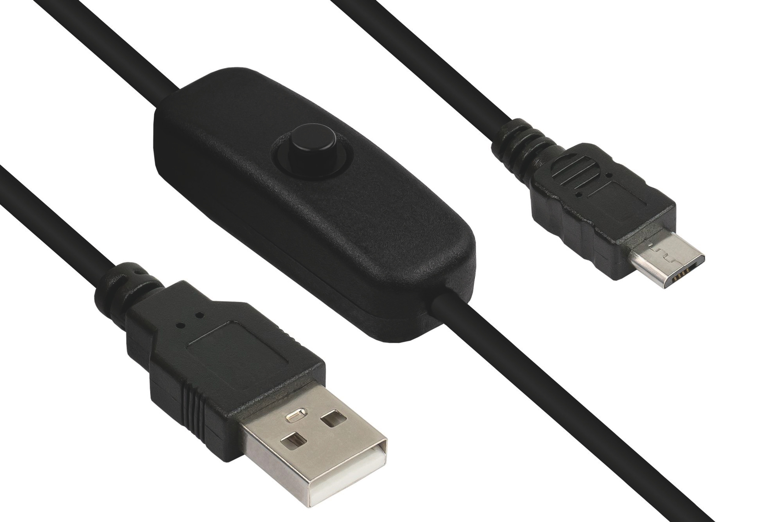 USB Ladekabel USB A auf Micro USB B mit Schalter