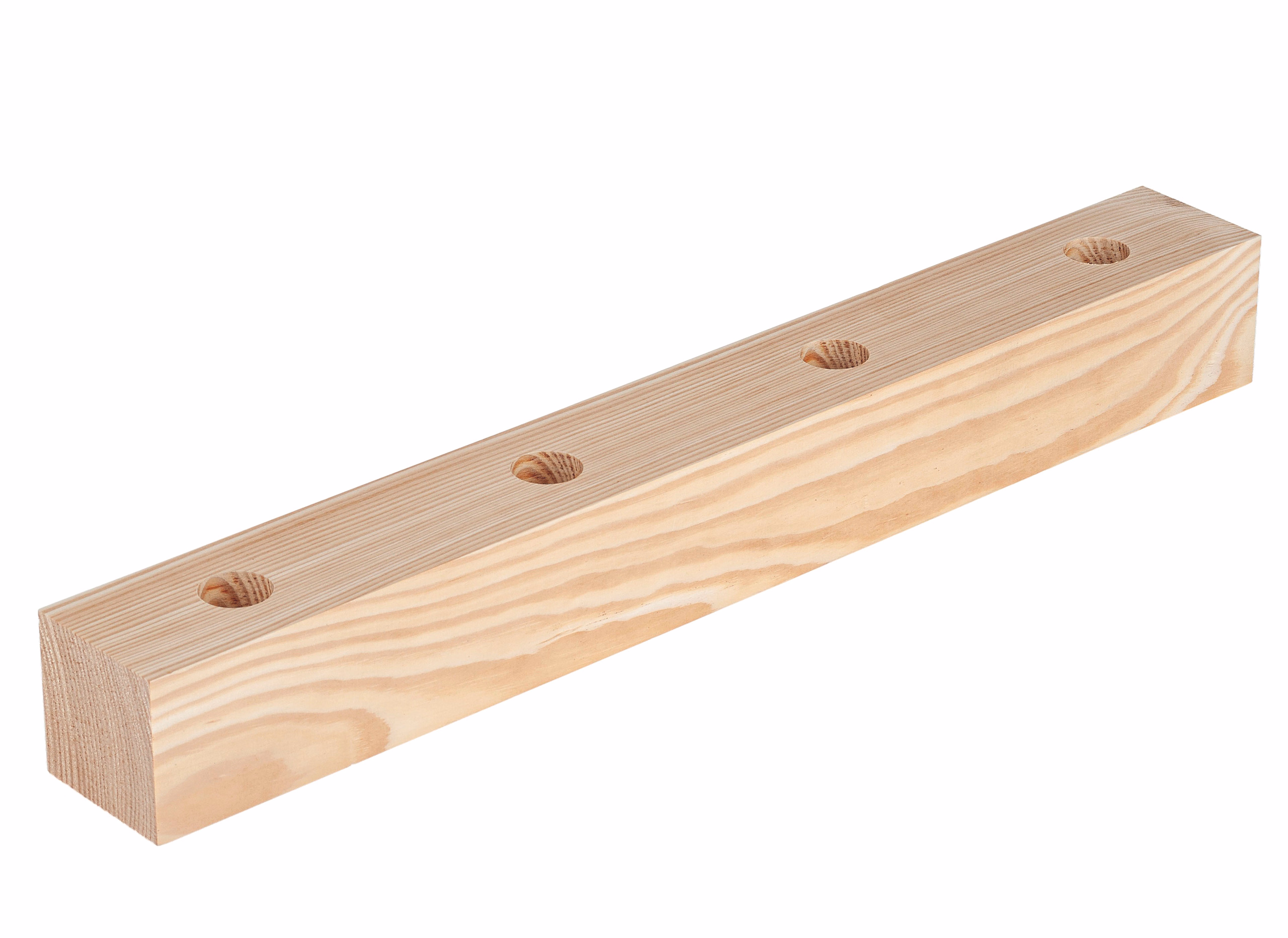 Kiefernleiste 60 x 60 x 500 mm, mit 4 Bohrungen