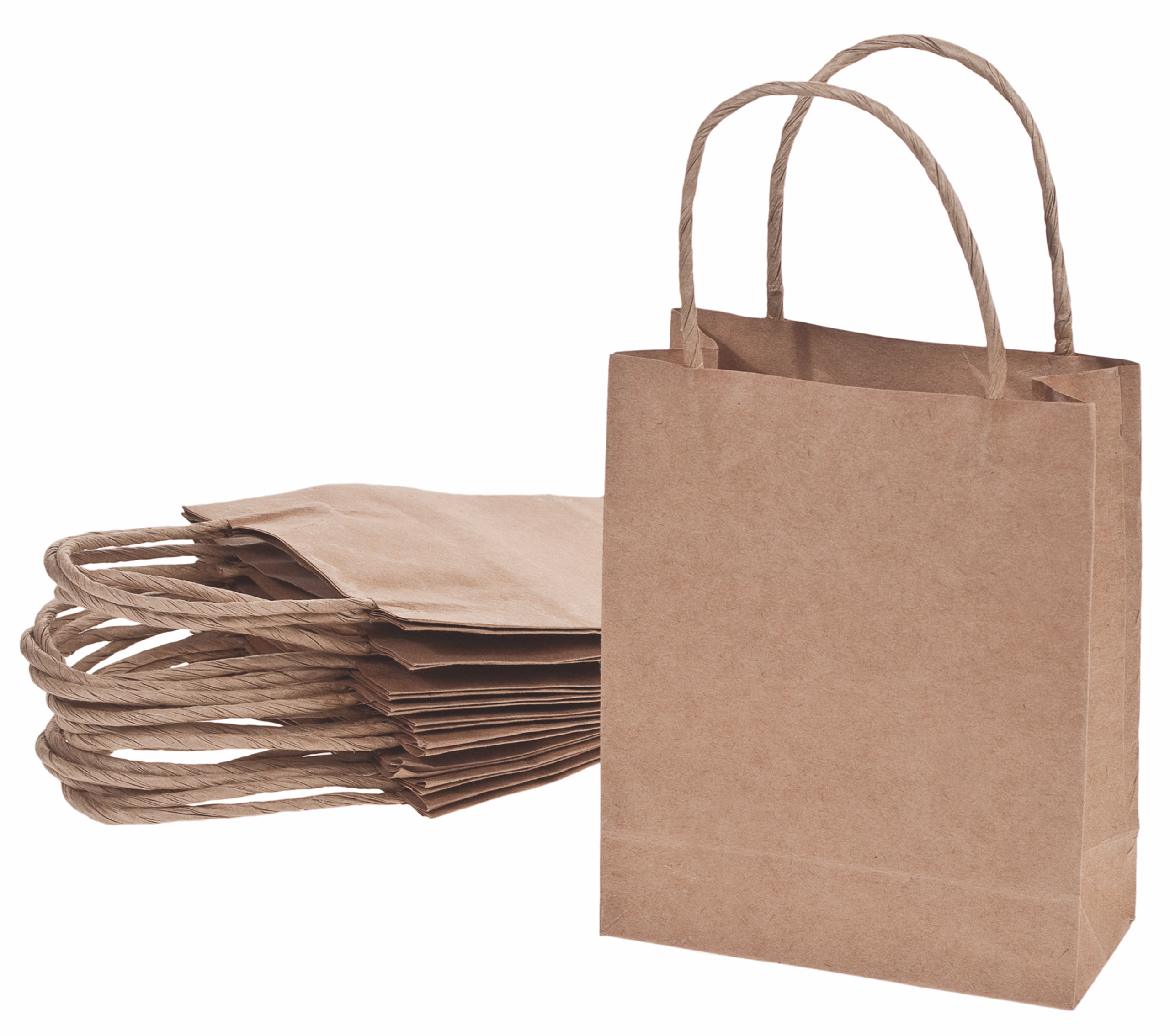 Papiertüten, 10 Stück natur (18 x 8 x 21 cm)