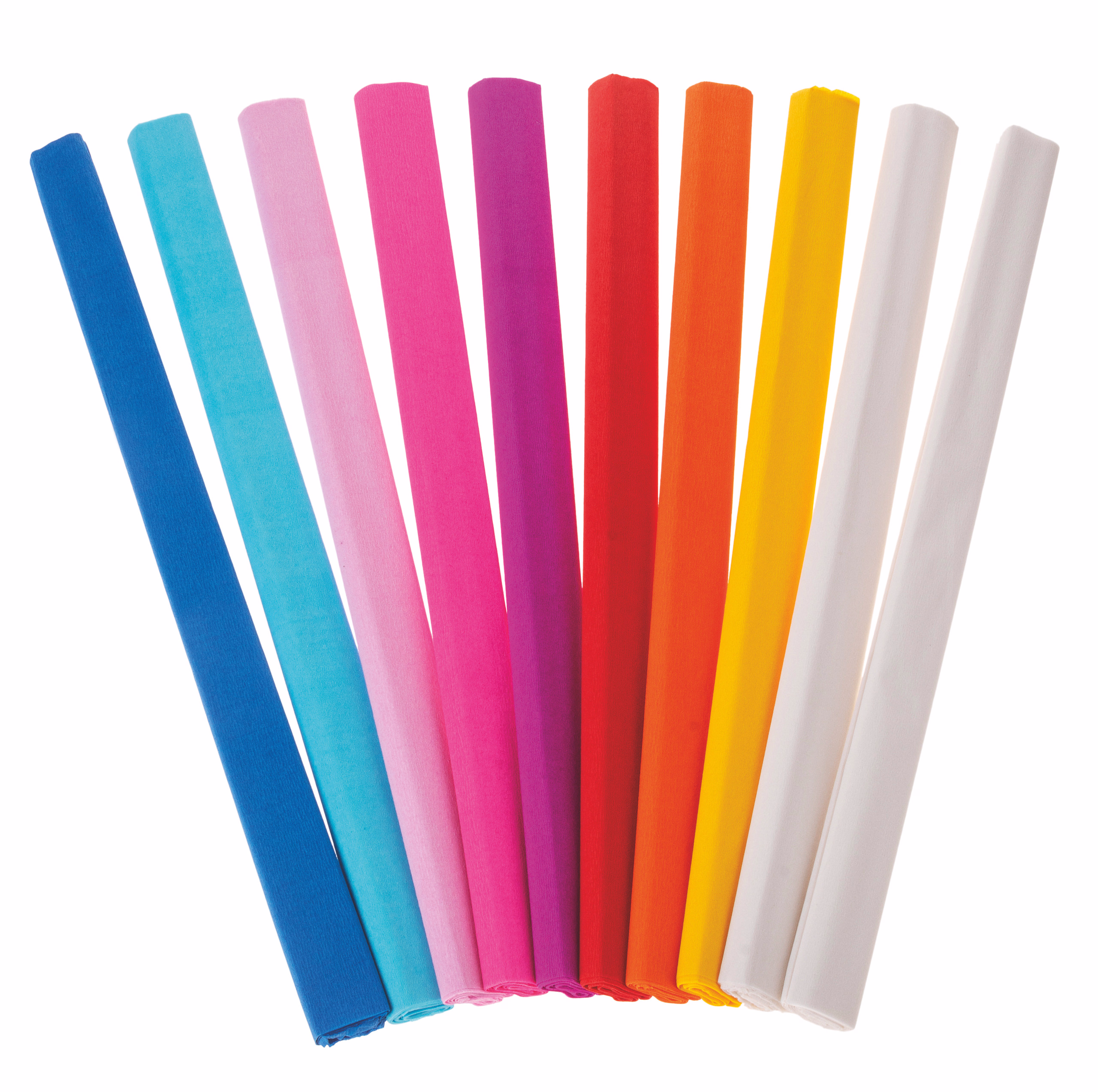 Krepppapier Mix, 10 Rollen farbig (50 x 200 cm)