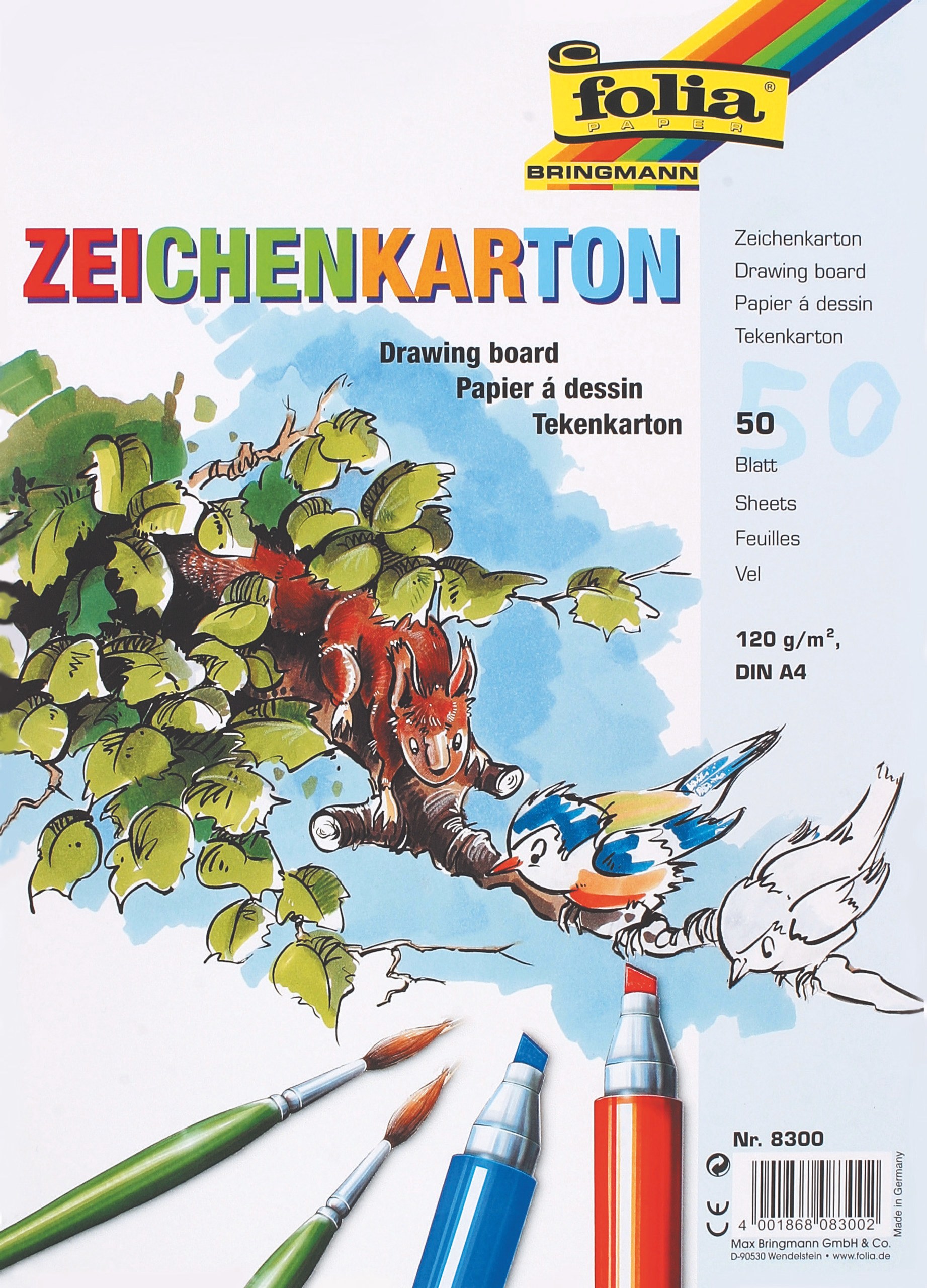 Zeichenpapier, 50 Blatt 120 g/qm (DIN A4)