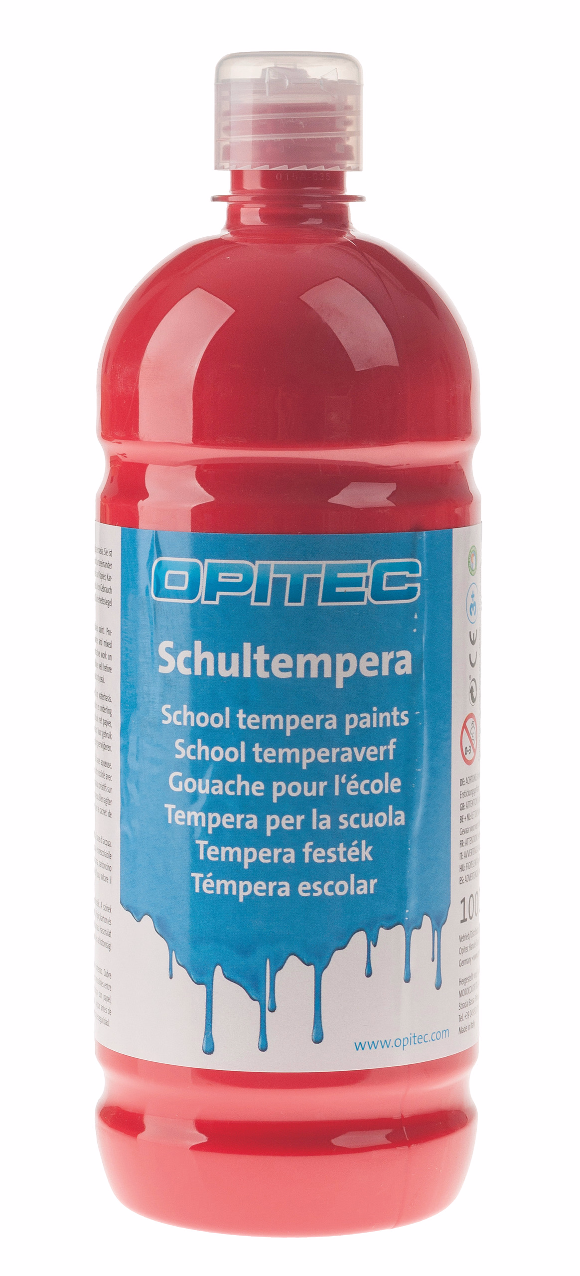 OPITEC Schulmalfarbe, 1000 ml zinnoberrot