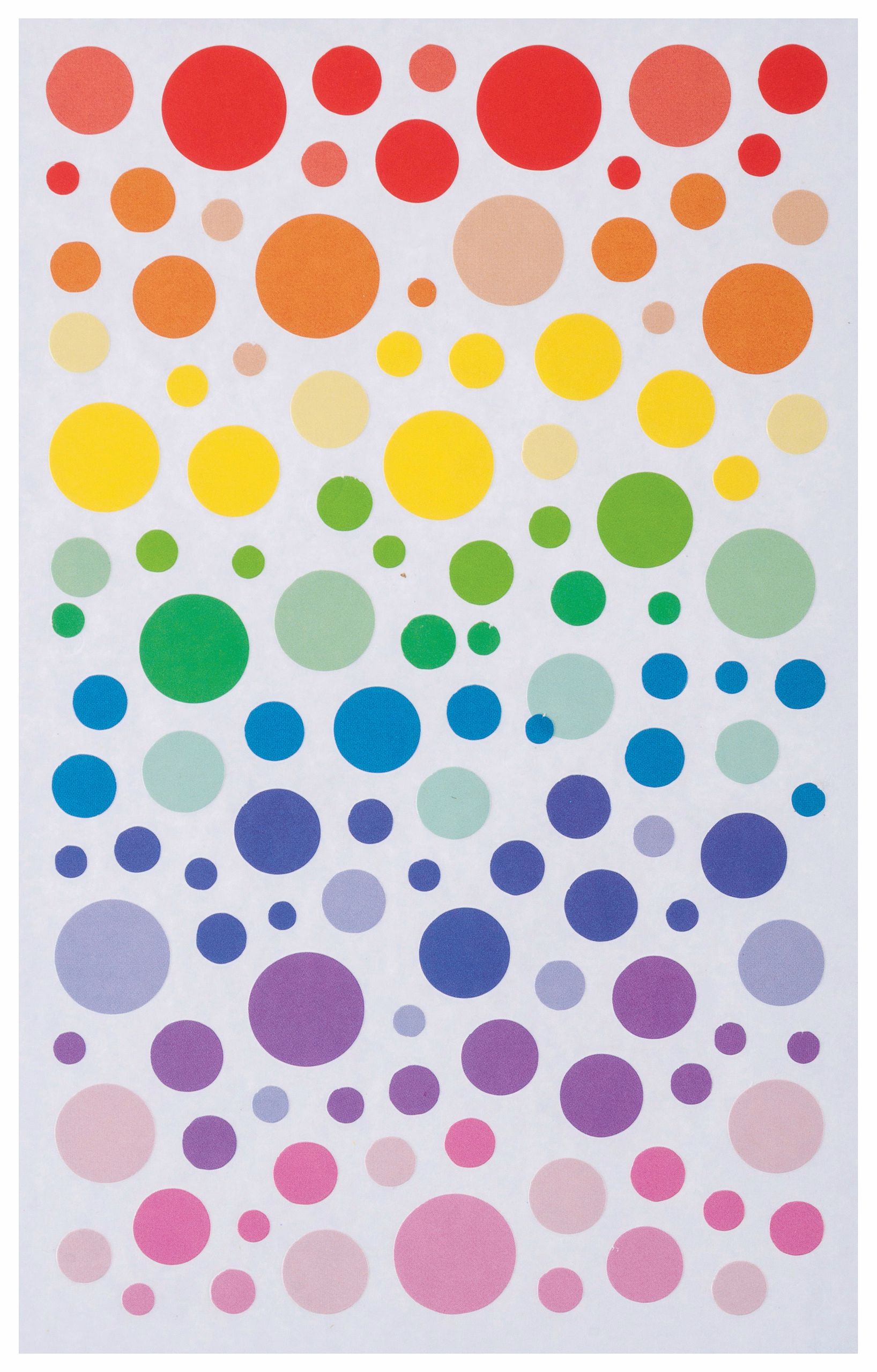 Sticker, 4 Blatt Kreise Bunt-Mix (3 - 14 mm)