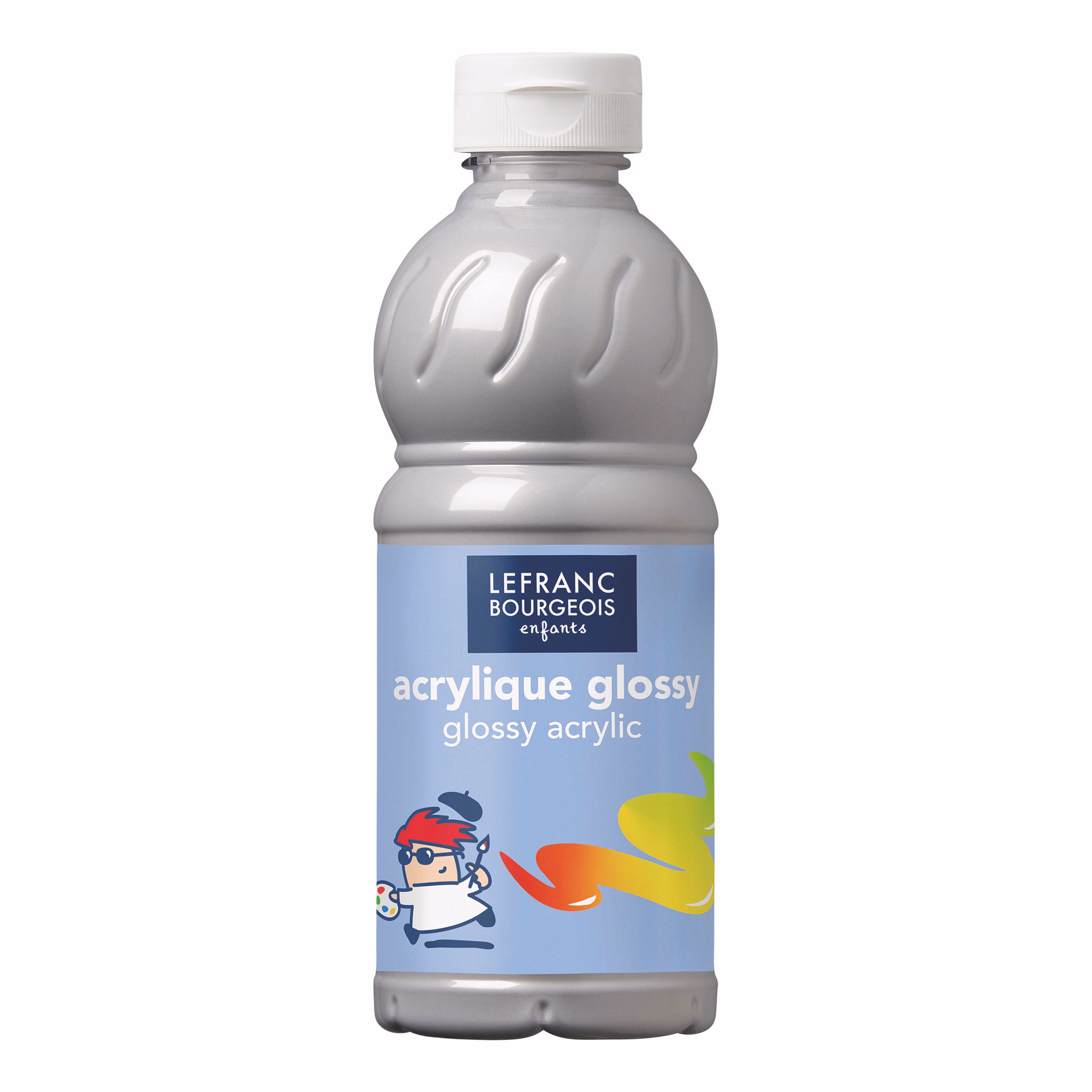 Acrylfarbe glänzend Glossy, 500 ml silber