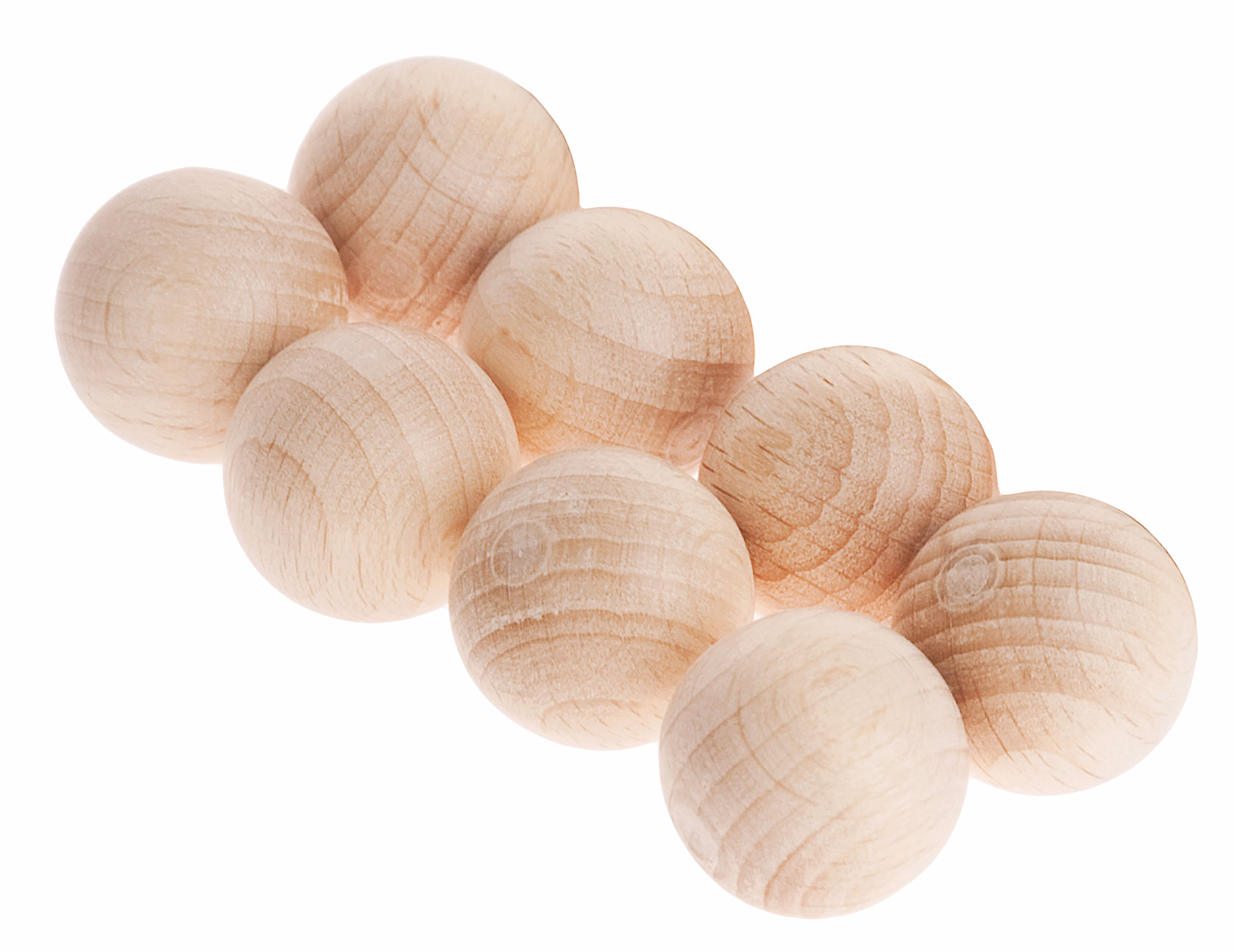 Boules en bois non percées, 8 pièces
