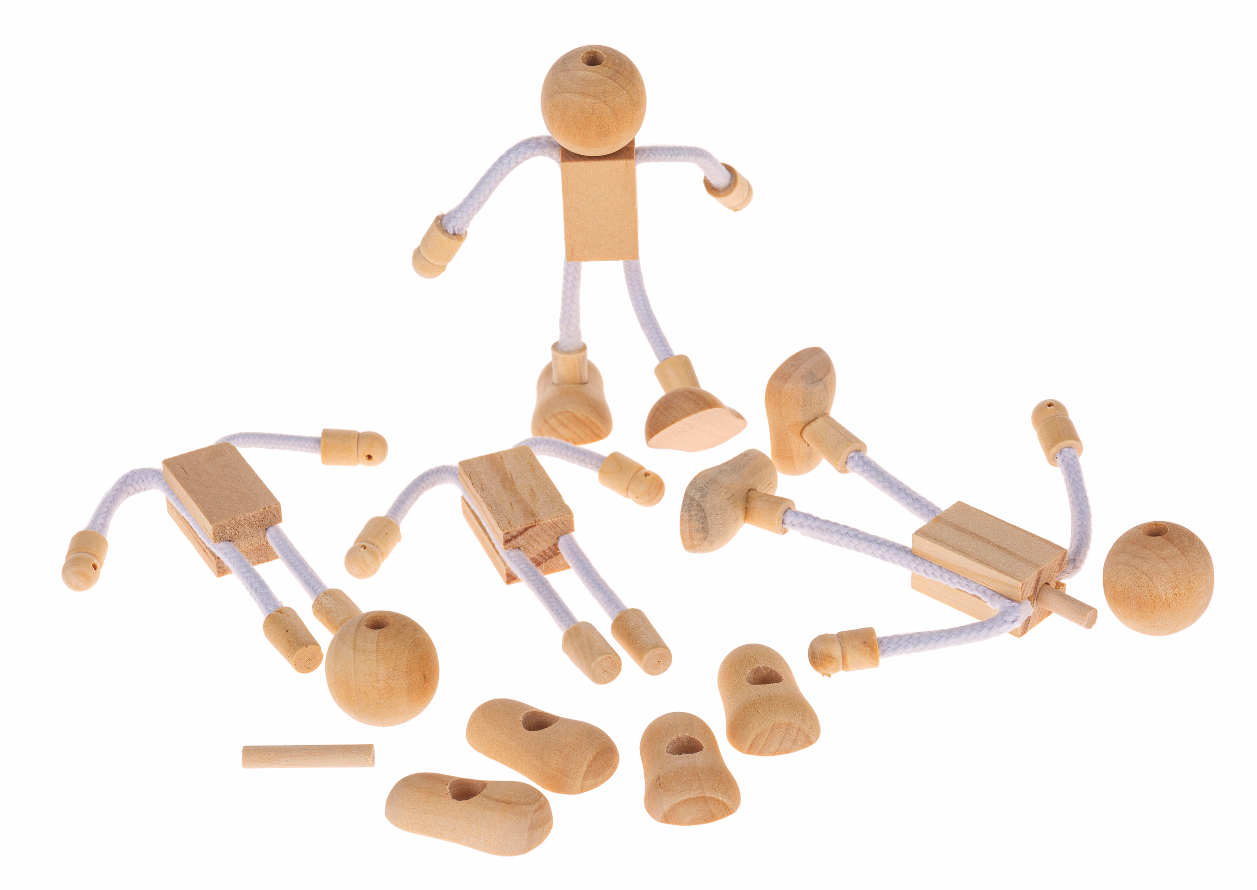 Figure con arti flessibili, ca. 120 mm, set da 4