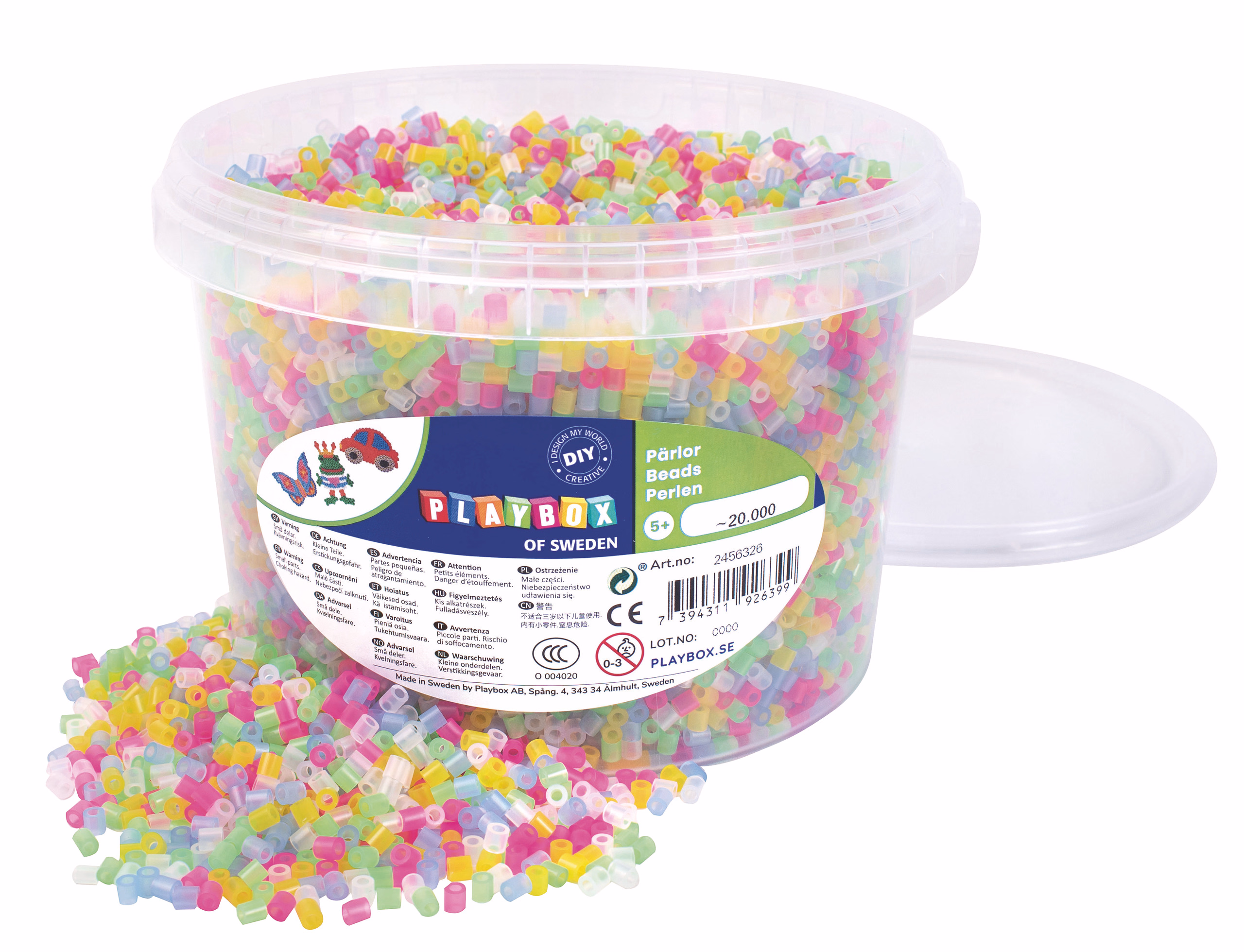 Bügelperlen, 20000 Stück transparent bunt