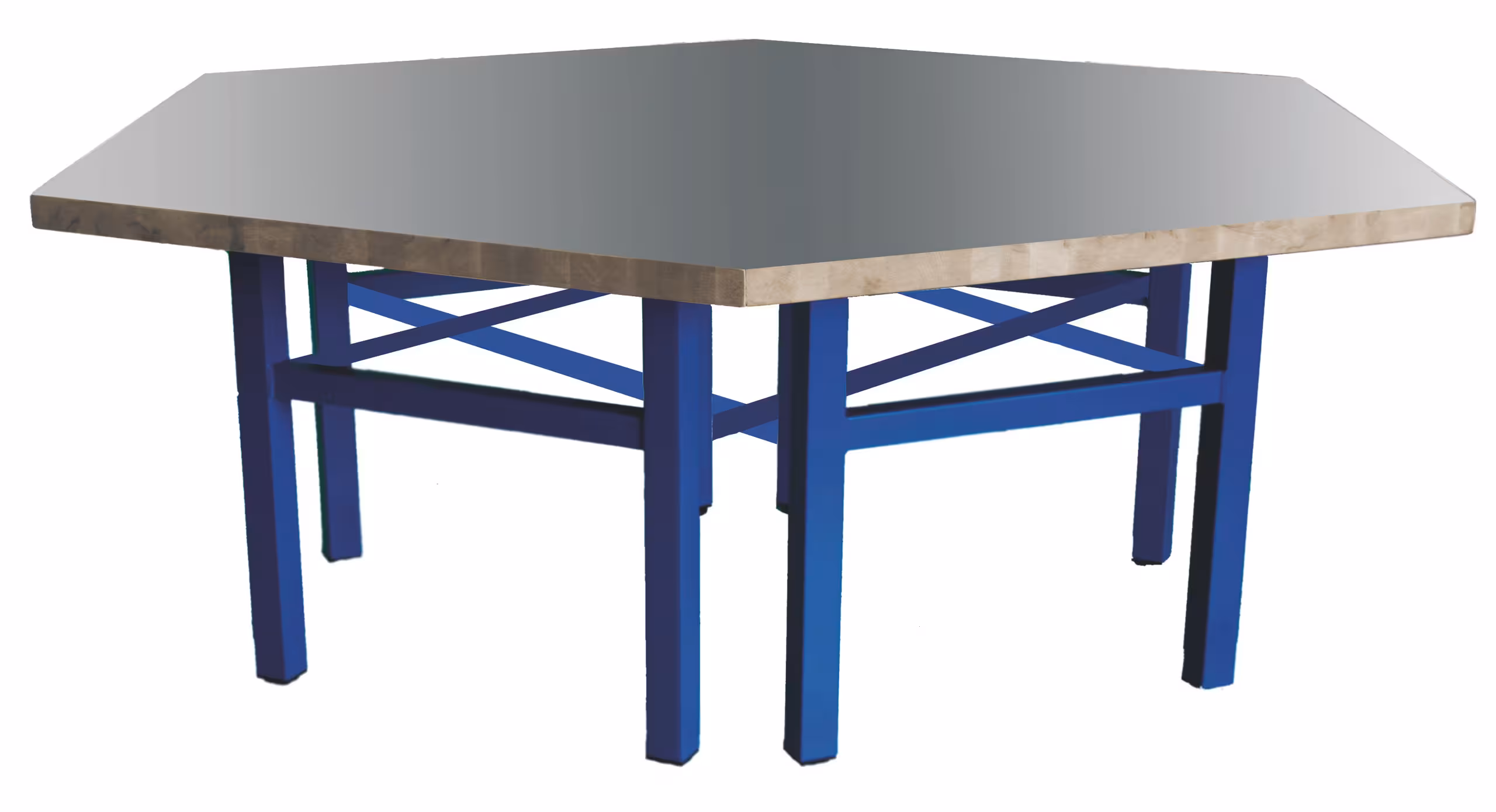 OPITEC werkbank zeskant - voorzien van RVS blad