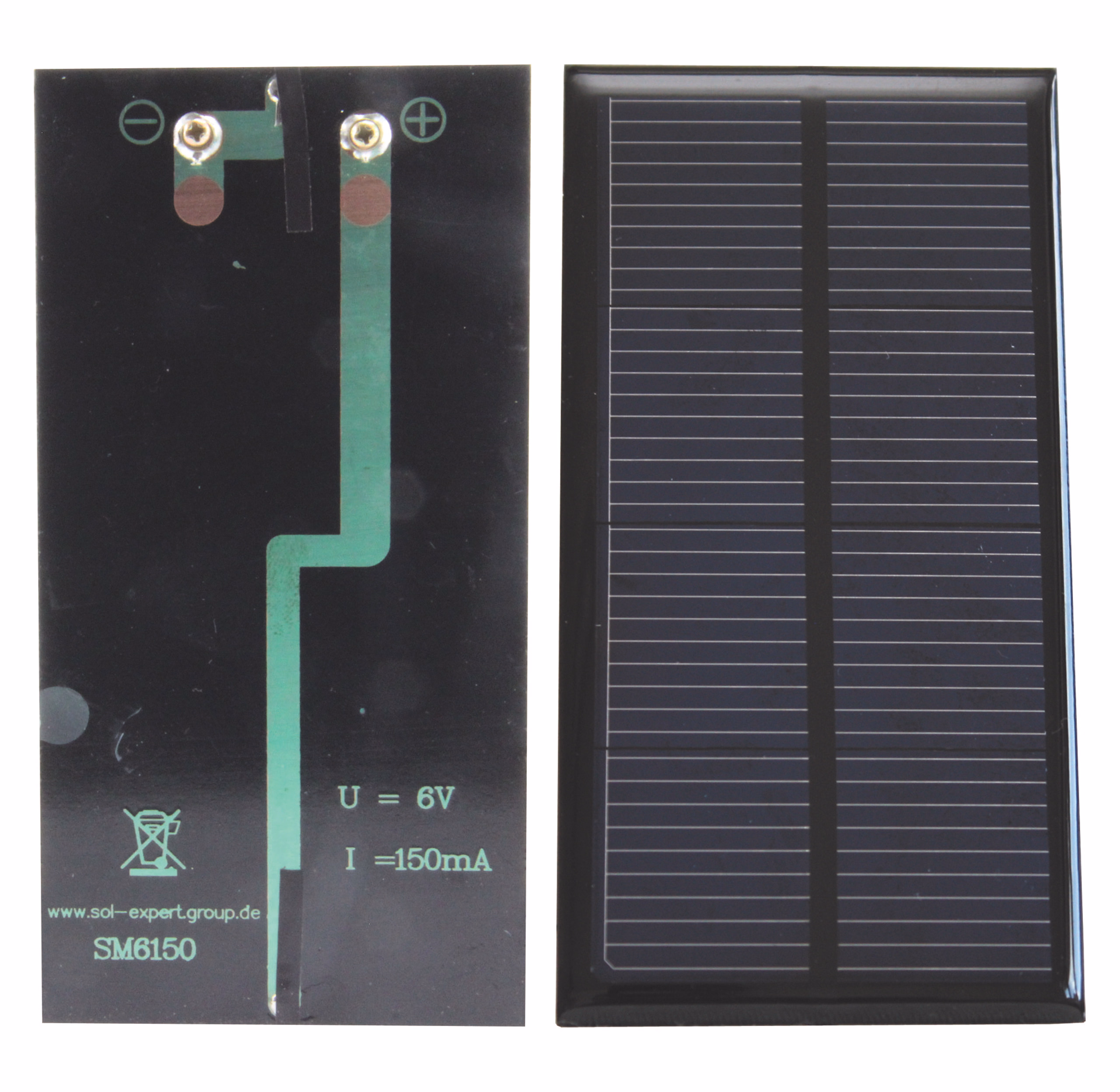 Cellule solaire encapsulée, 6 V - 150 mA, 120 x 65