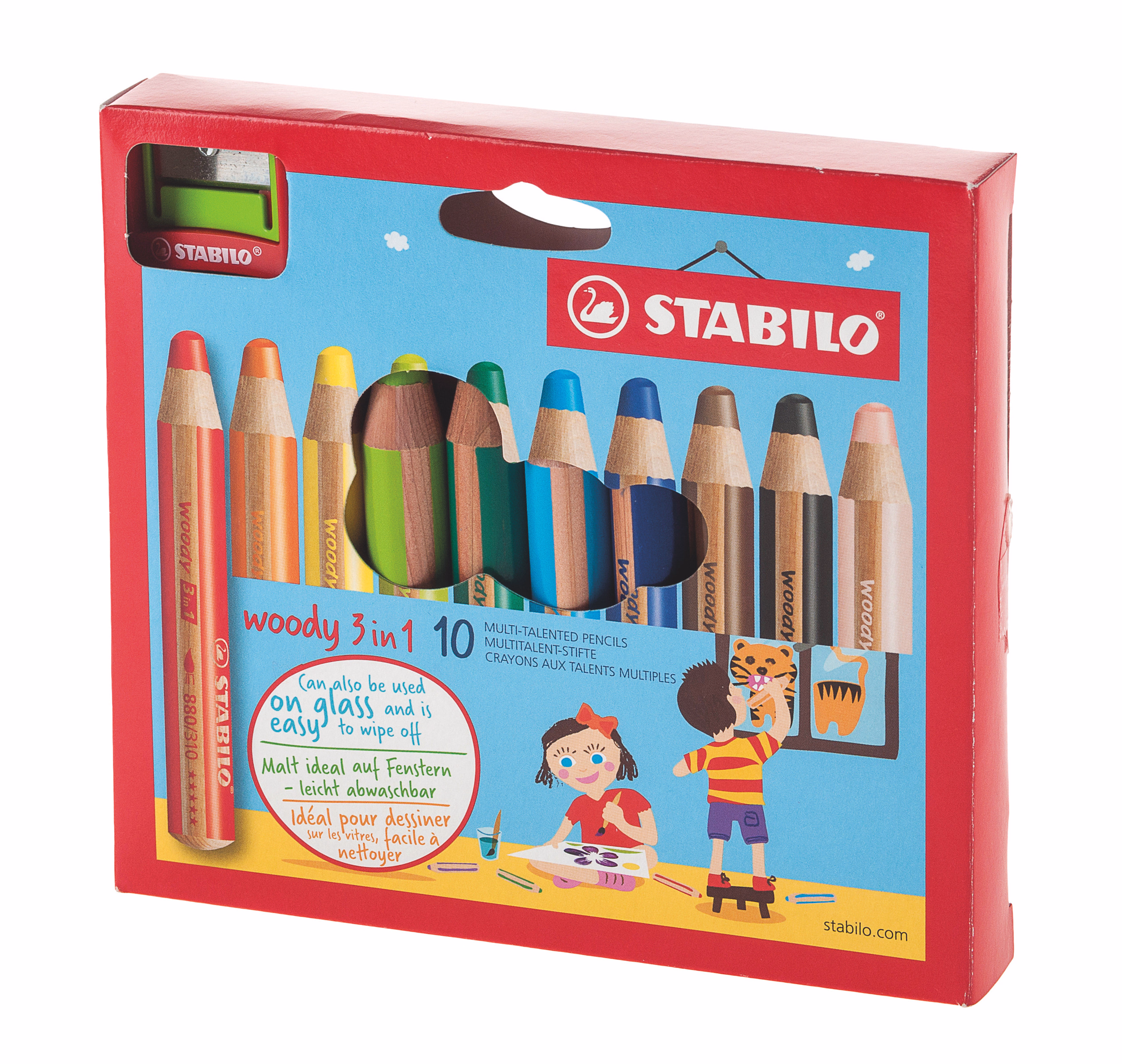 STABILO woody 3in1 Multitalent-Stifte, 10er-Set