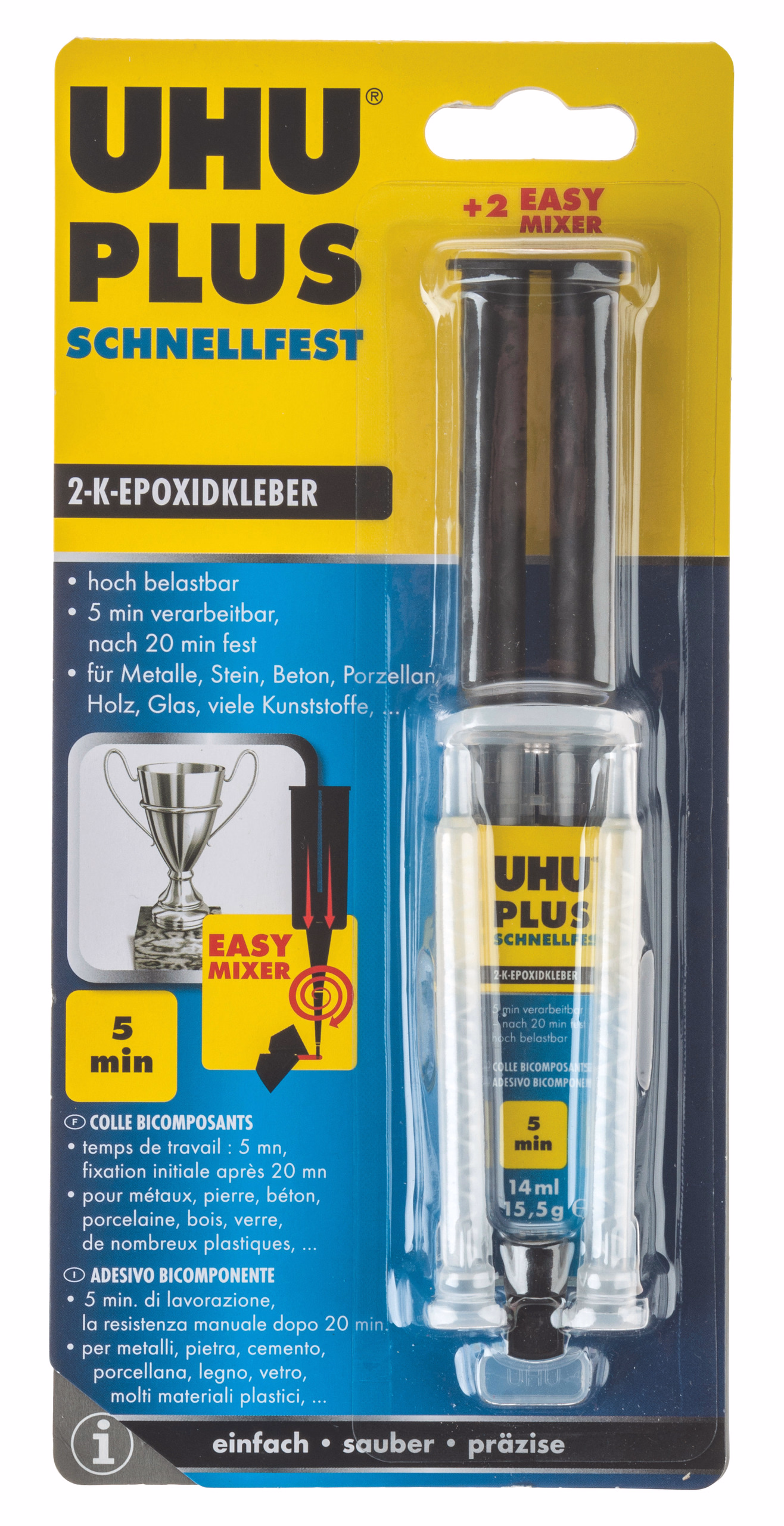 Uhu Plus Schnellfest 2-K-Epoxidkleber 15,5g