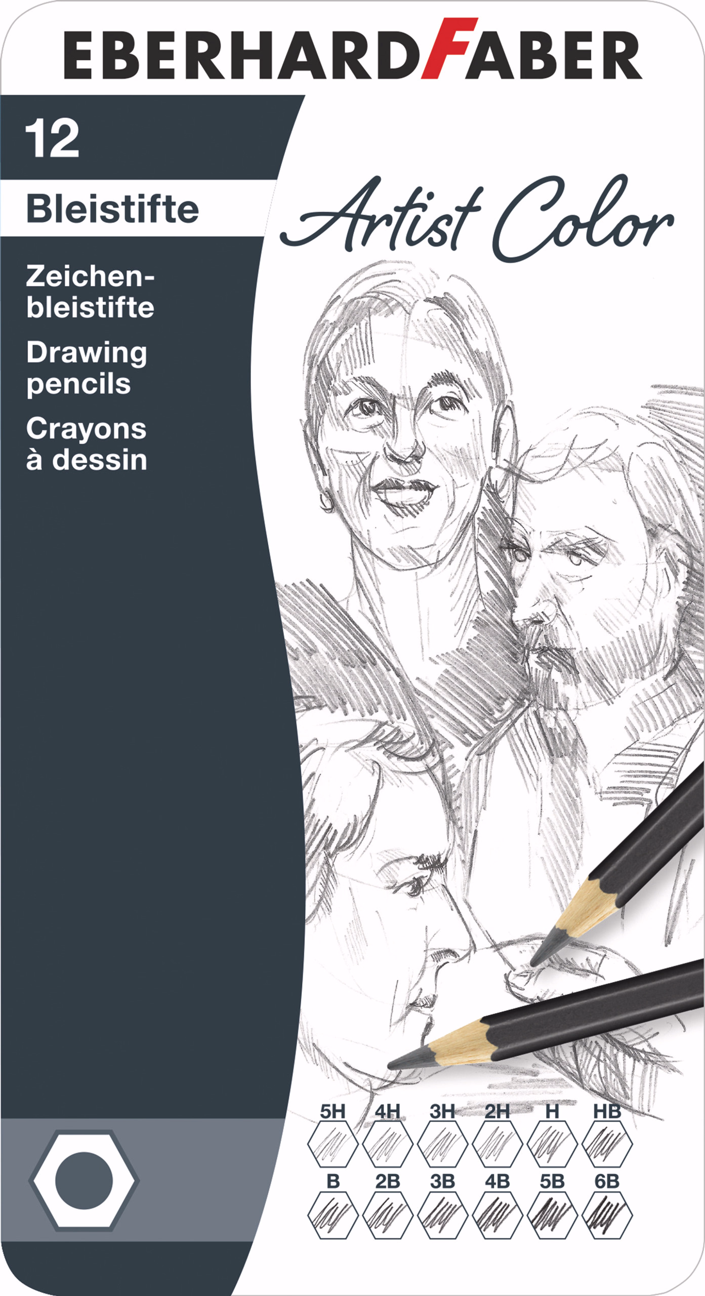 Zeichenbleistifte, 12er-Set im Blechetui
