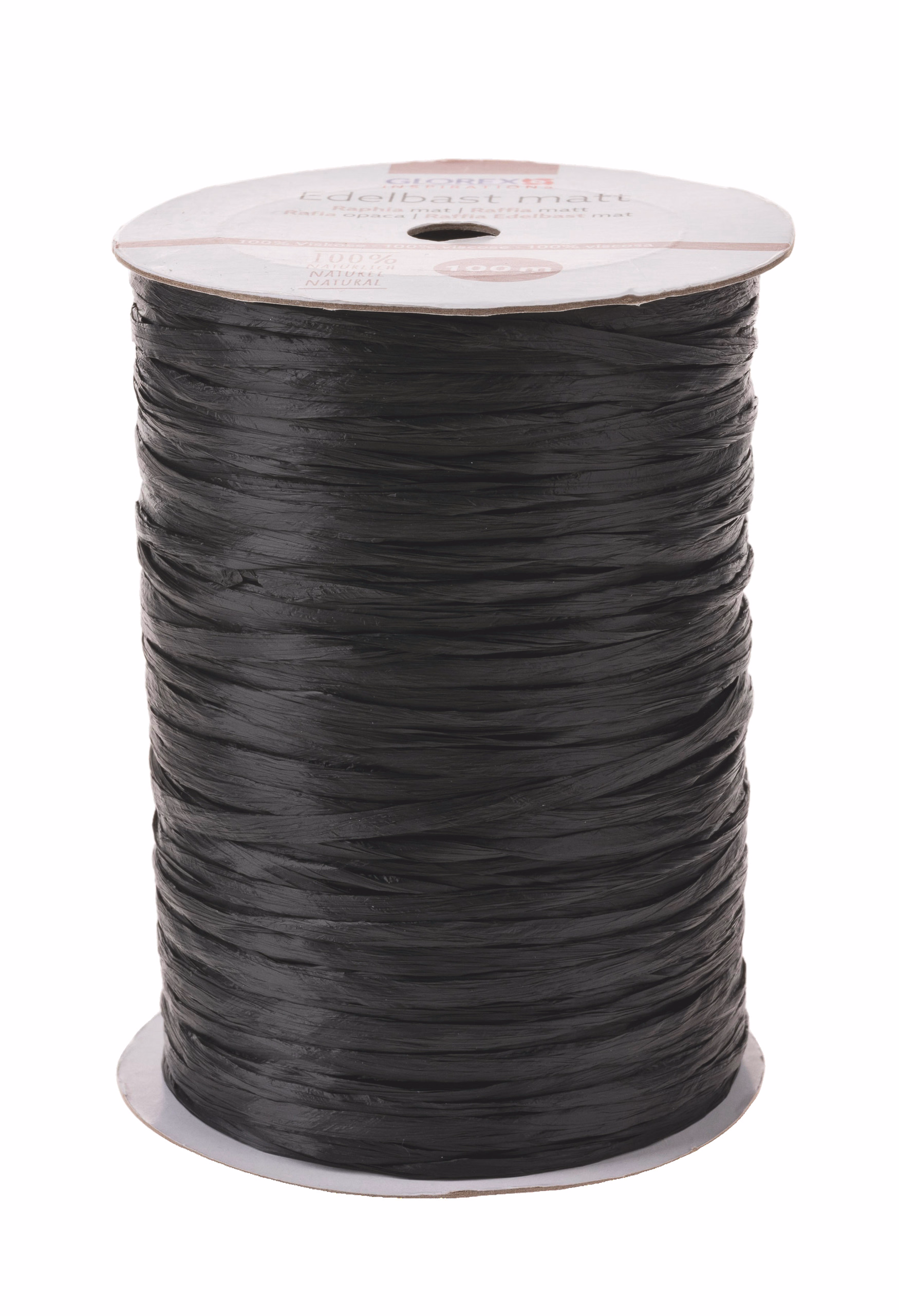 Rafia natural mate (100 m) negro