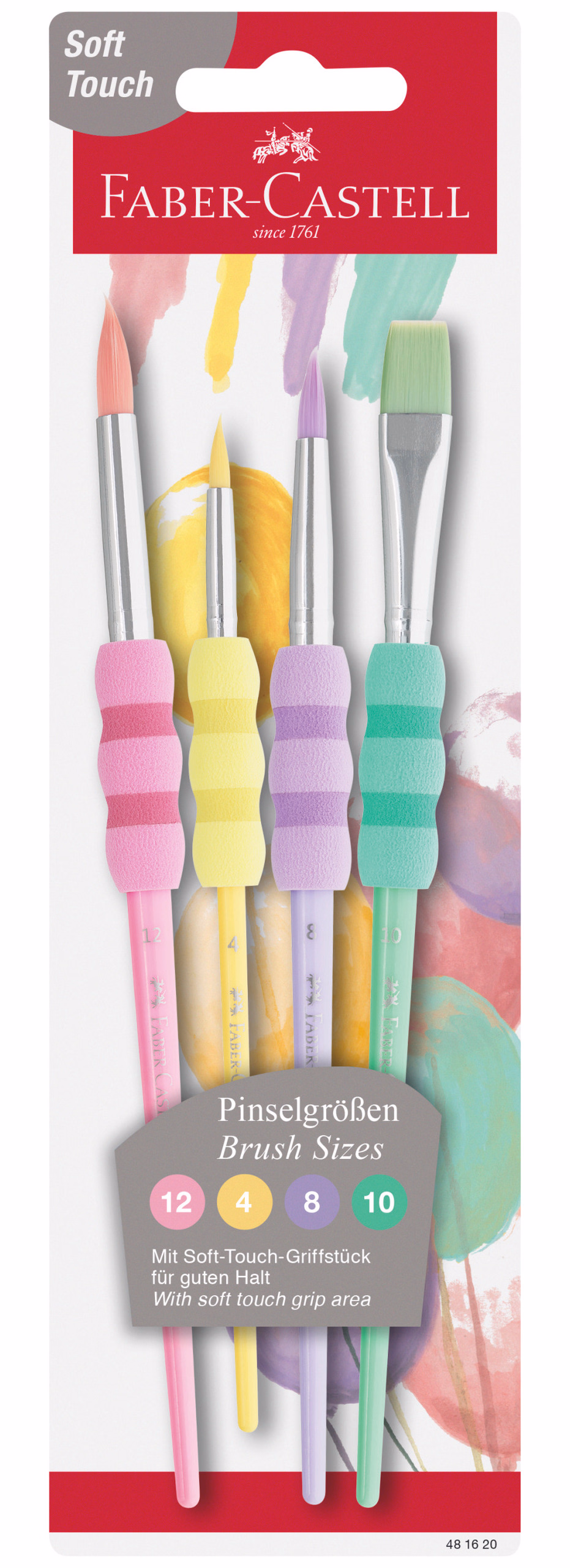 FABER-CASTELL Set di 4 pennelli Soft-Touch