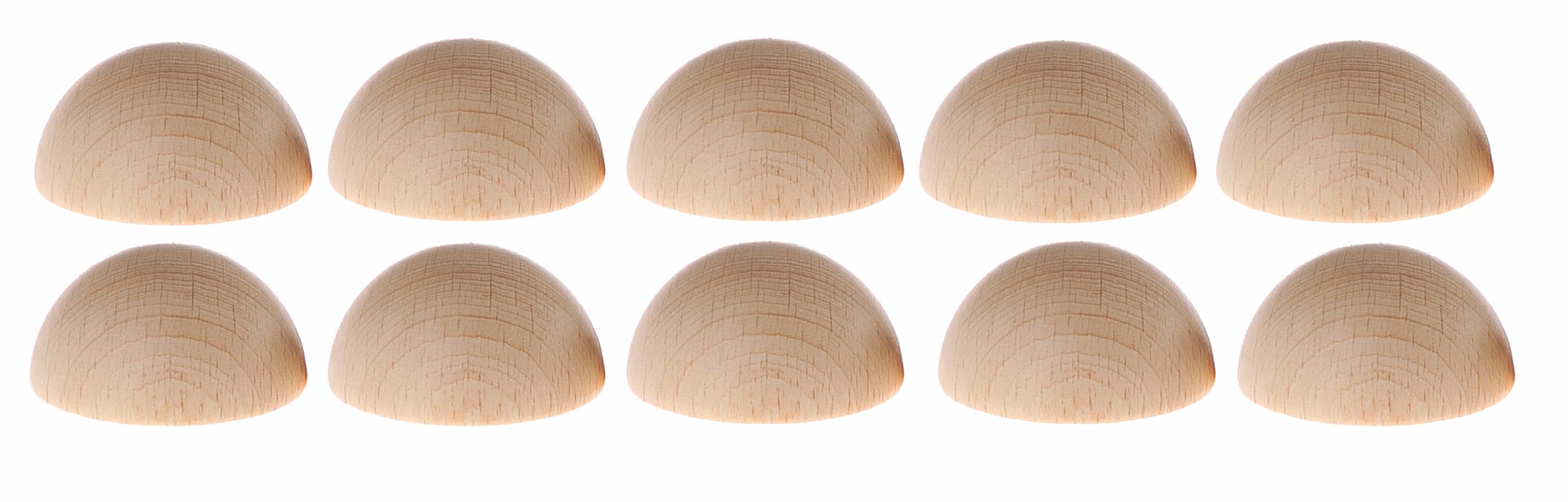 Holz-Halbkugeln, 10 Stück (40 mm)