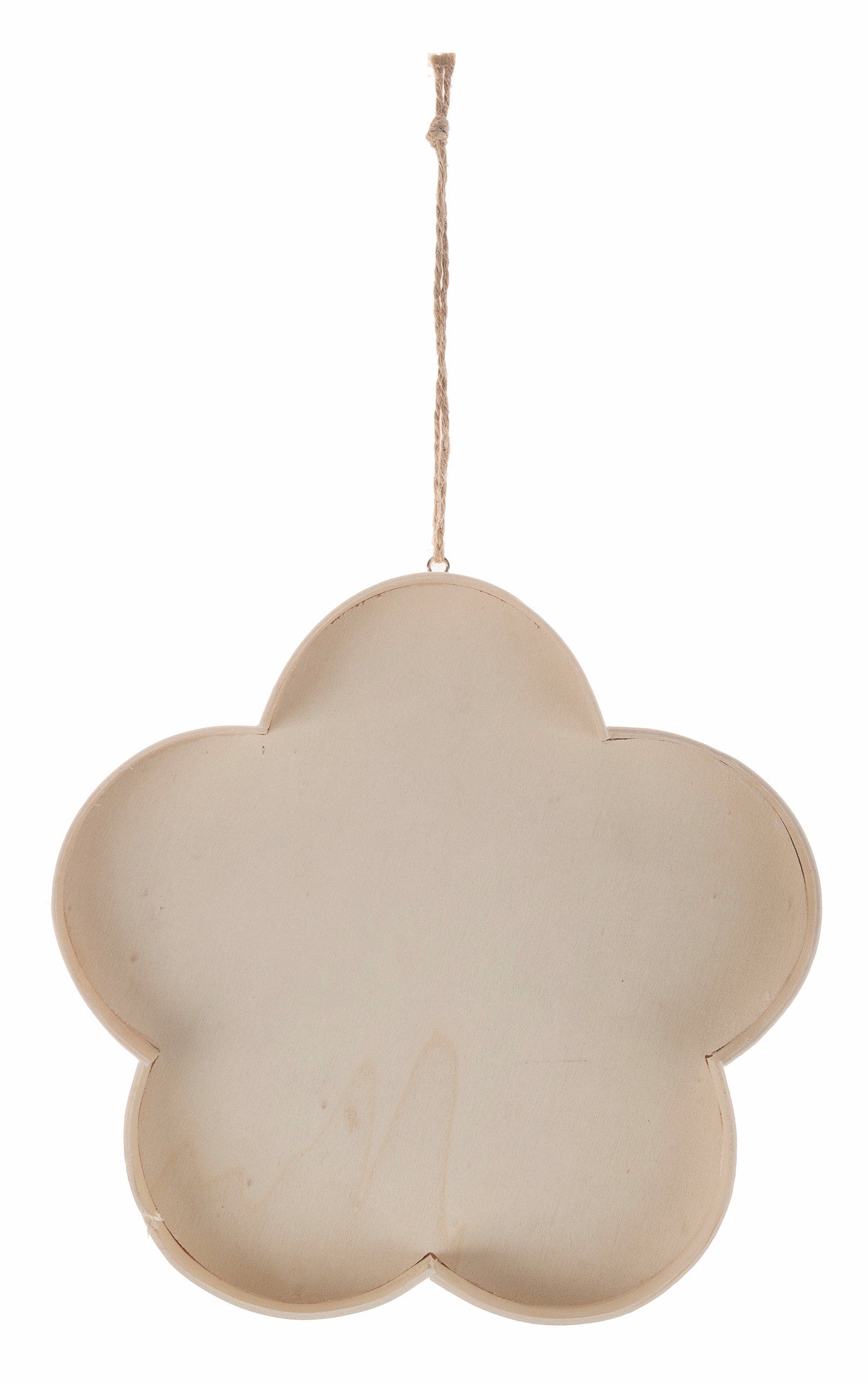 Houten bloem om op te hangen (18,5 x 3 x 18 cm)