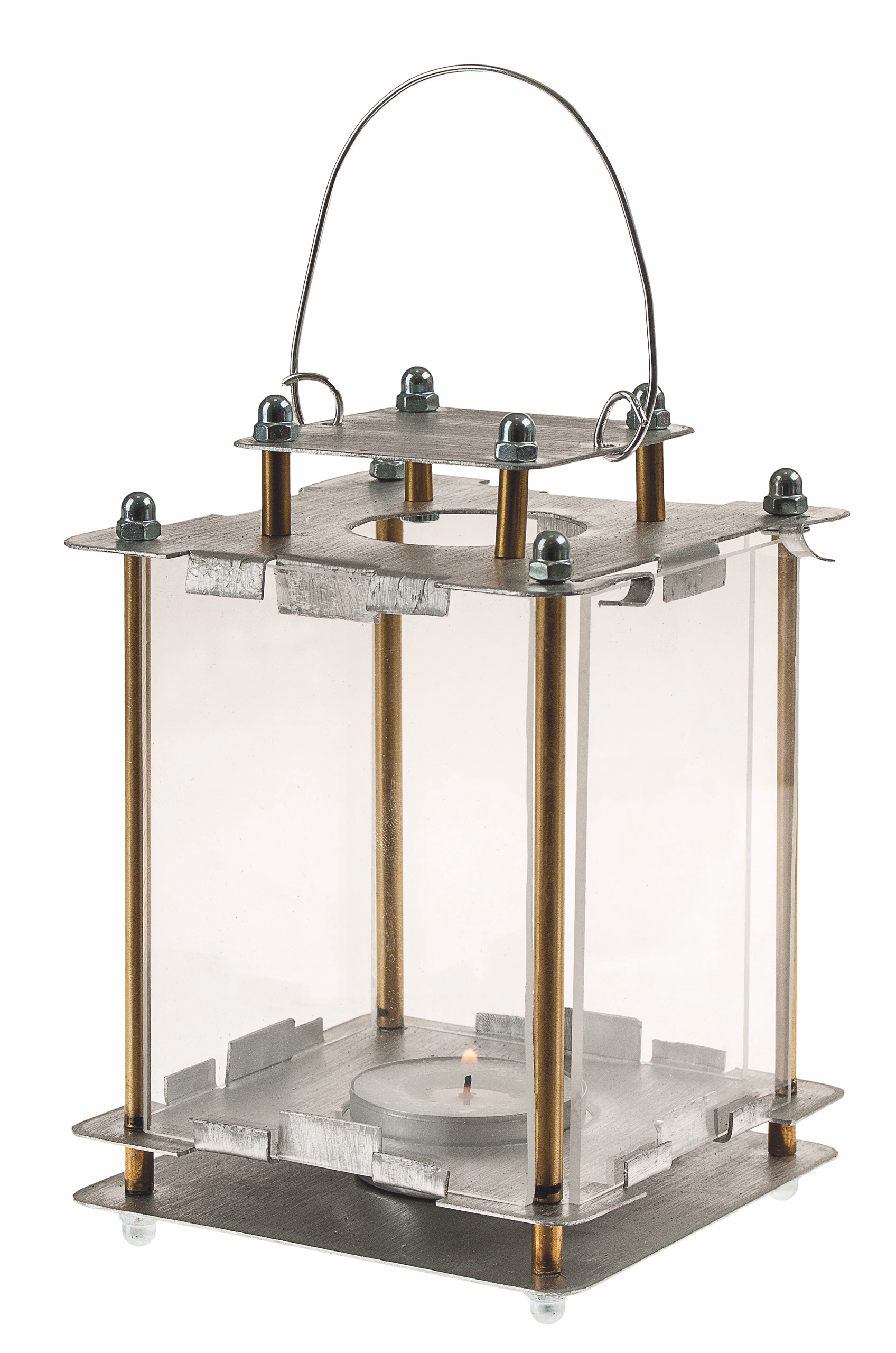 OPITEC lanterne en métal avec vitres acryliques