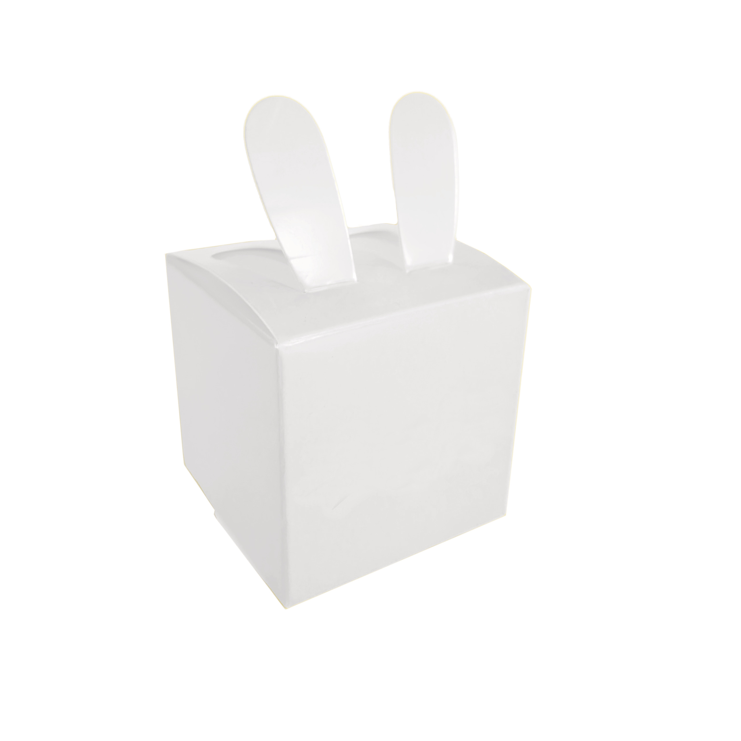 Papieren doos konijn, 12 stuks wit (70x70x70 mm)