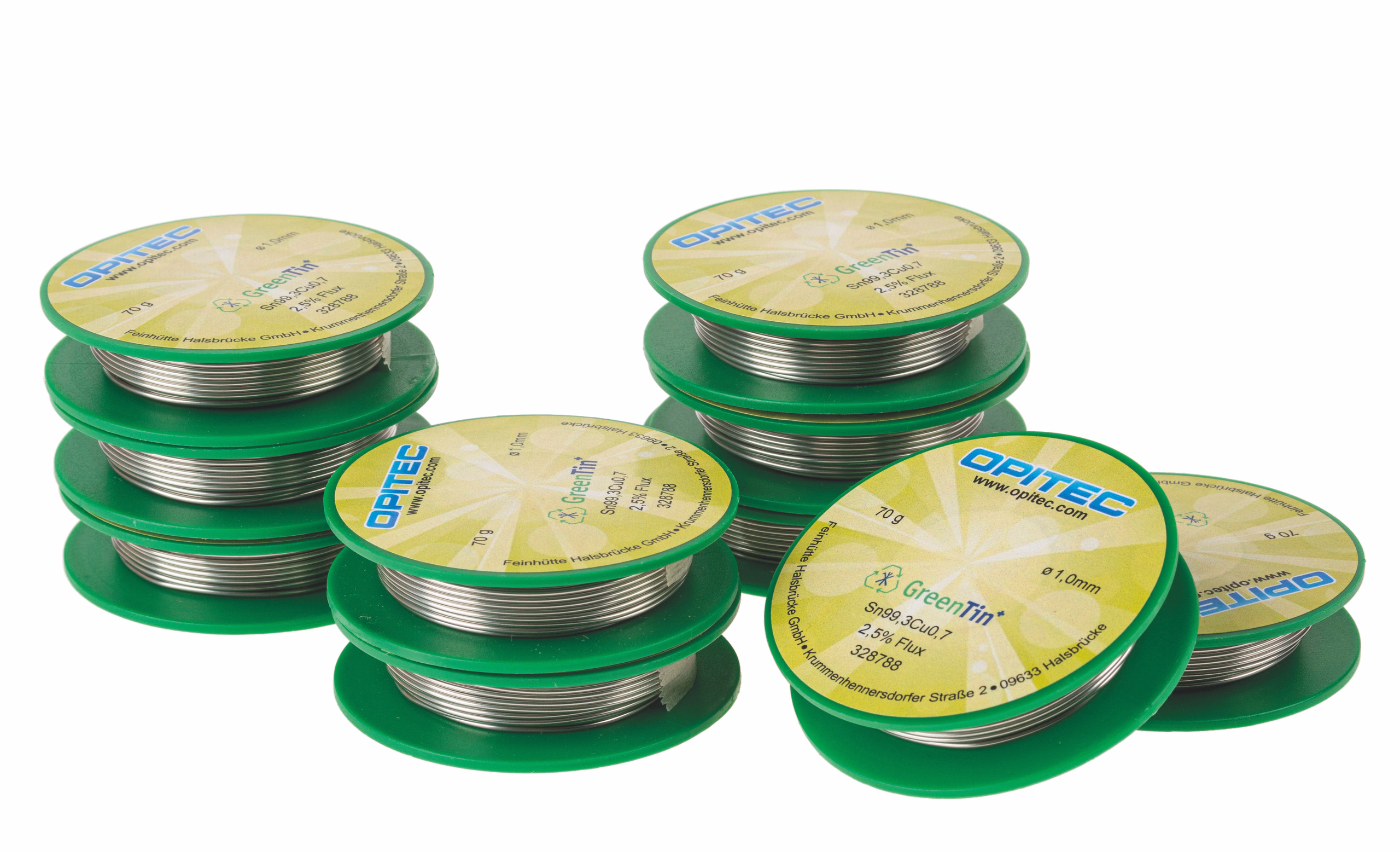 OPITEC Elektroniklot, Sn99,3Cu0,7, 1mm, 10 x 70g
