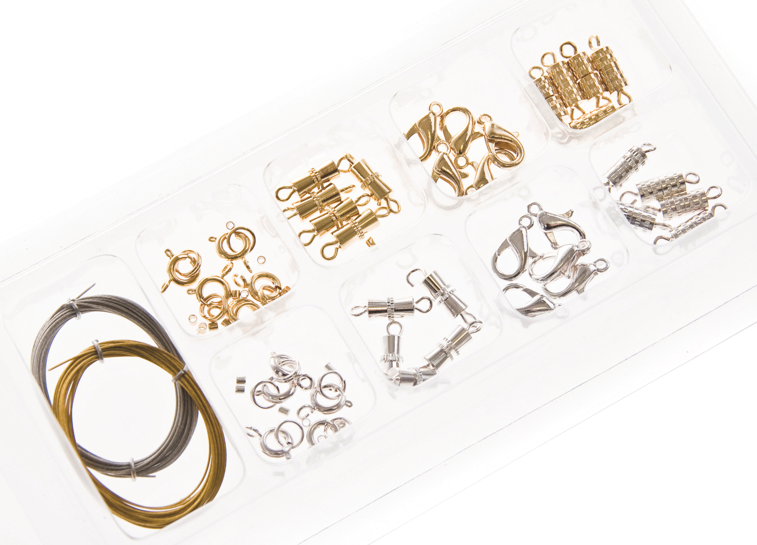 Schmuck-Basissatz mit Verschlüssen, 62-teilig