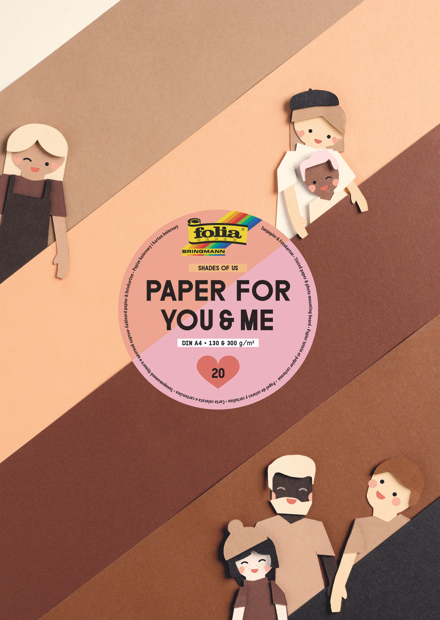 Tonpapier/Fotokarton-Block DIN A4, Shades of Us
