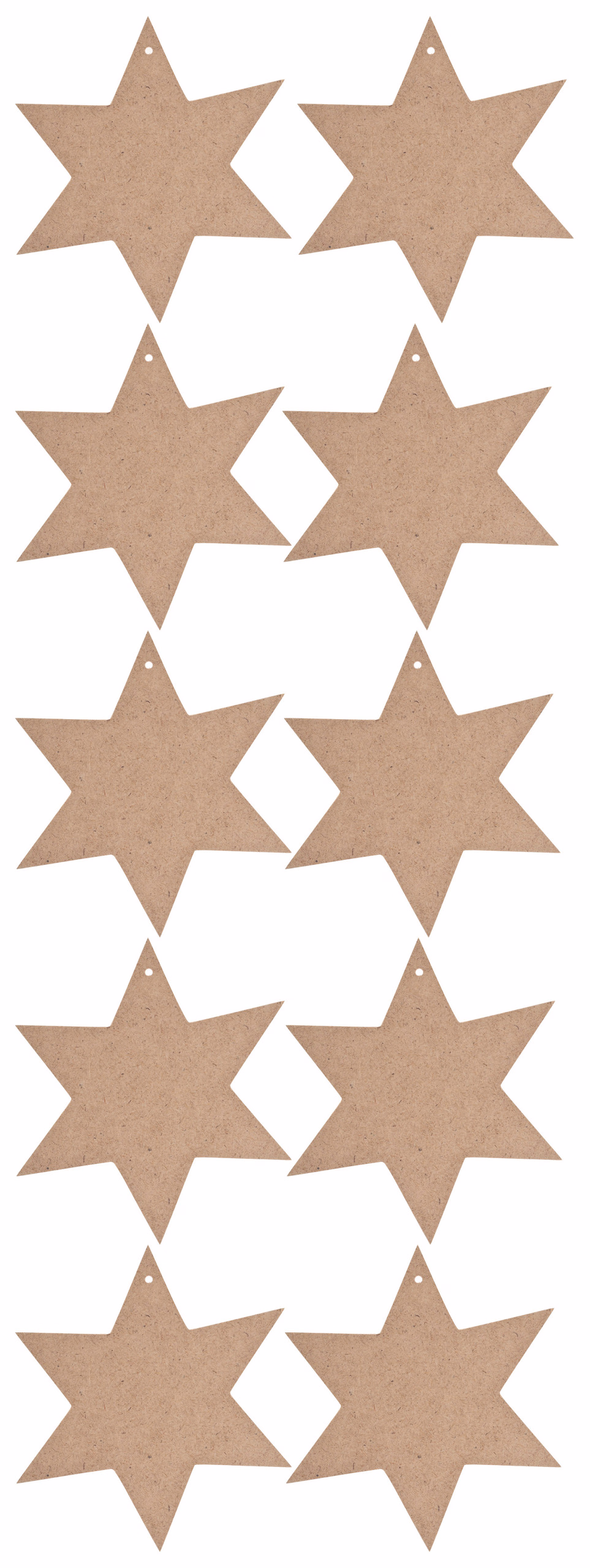 Holz Sterne, 10 Stück natur ohne Deko (16,5 cm)