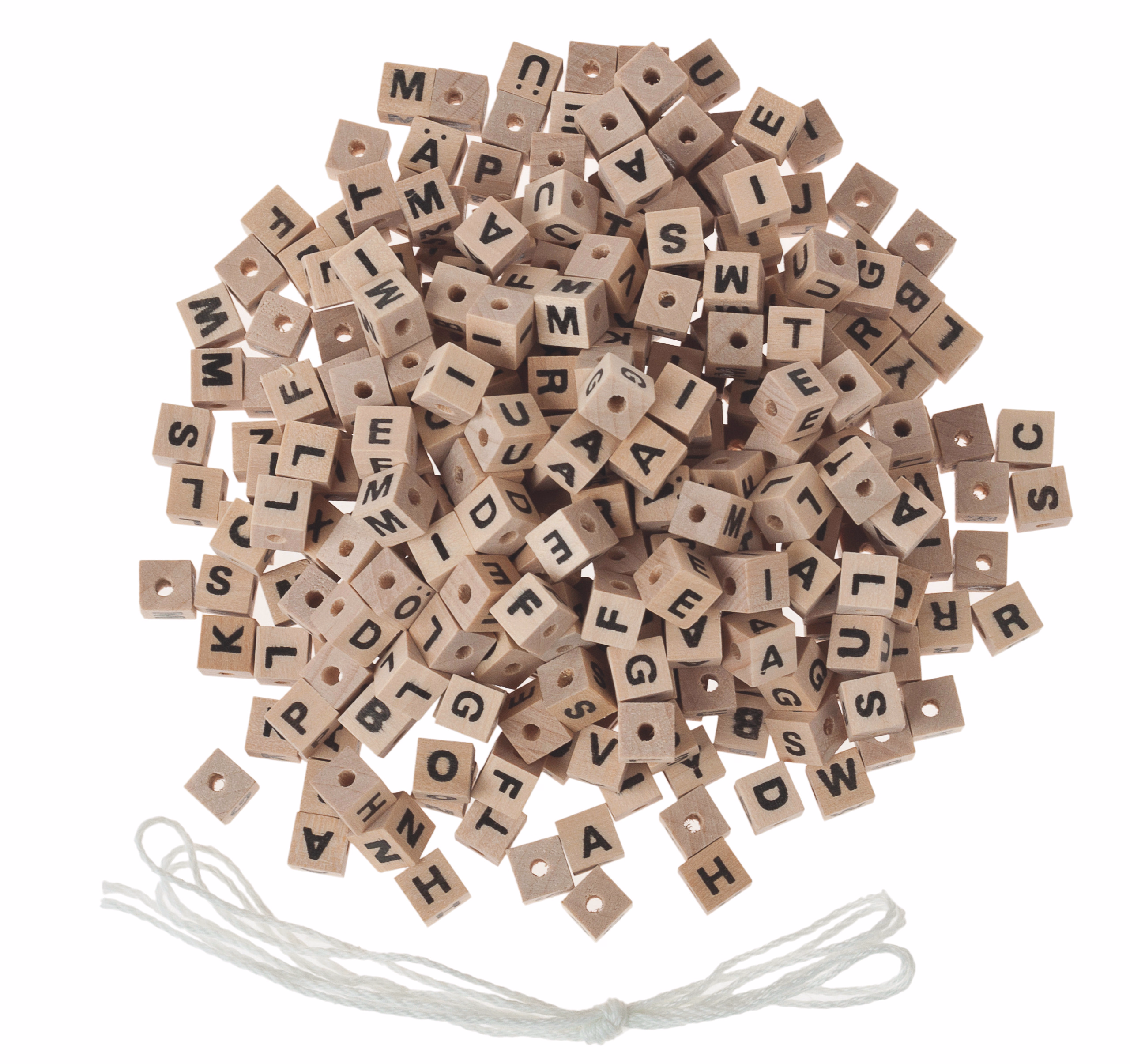 Alphabet-Holzwürfel, 300 Stück (7,5 x 7,5 mm)