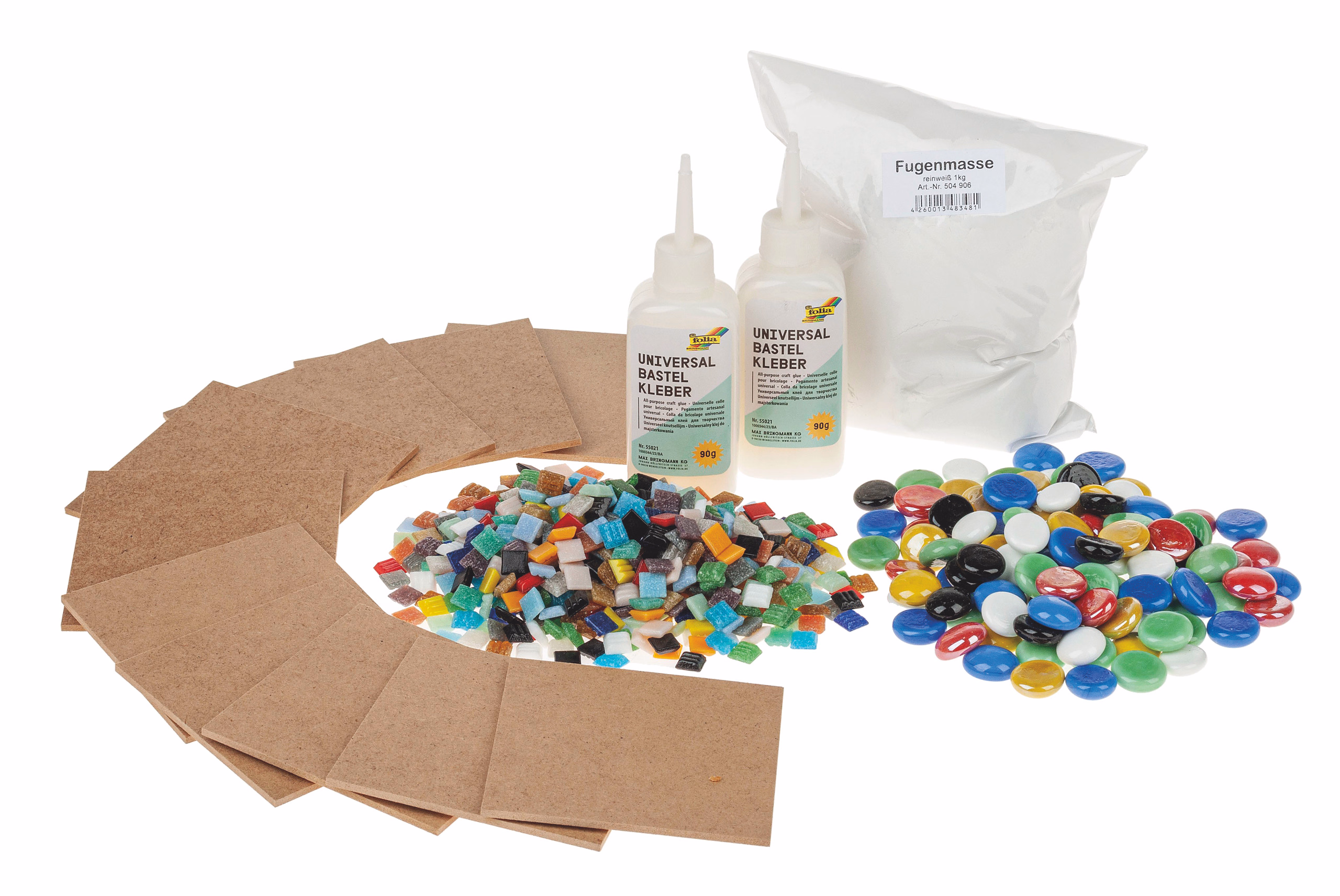 OPITEC Gruppenset-Mosaik Untersetzer, 10 Stück