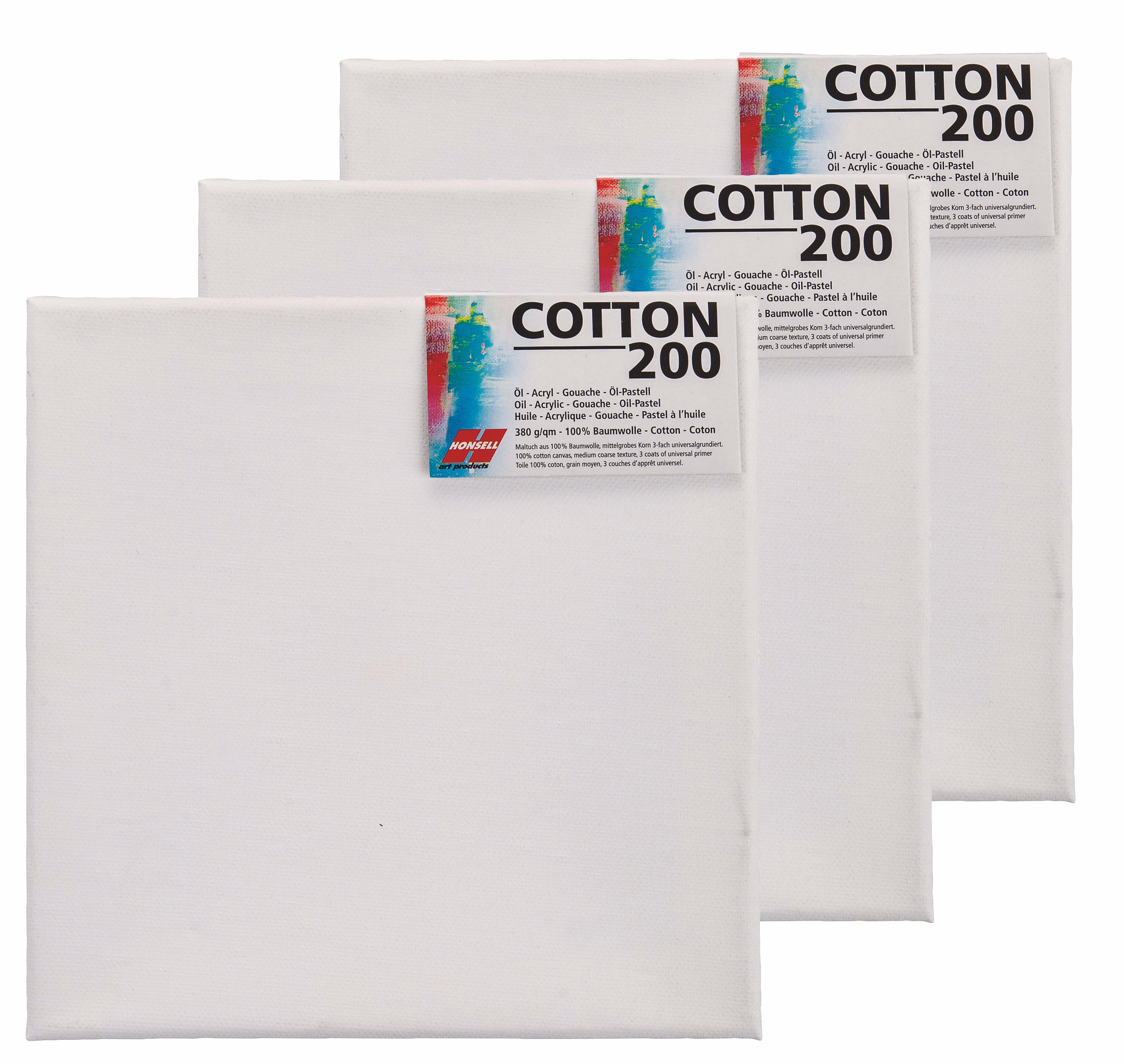 Keilrahmen Cotton 200 (30 x 30 cm) 3 Stück
