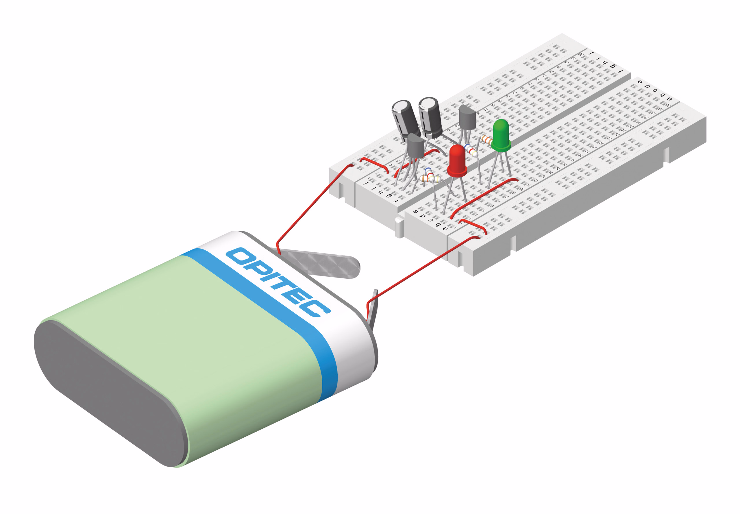 OPITEC Elektronik Lernprogramm mit Breadboard